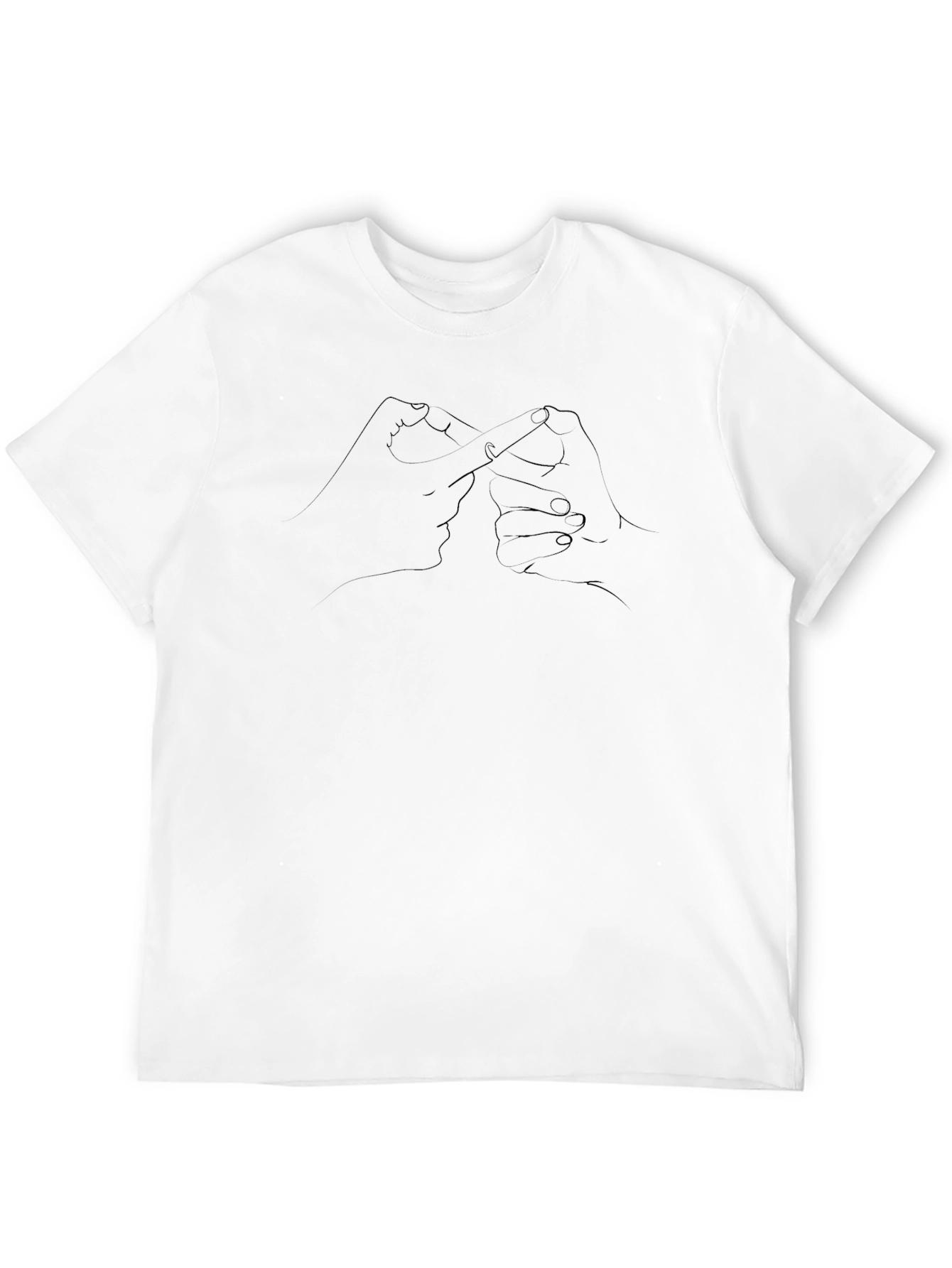 Geometric Hand Gesture Graphic Tee - Black