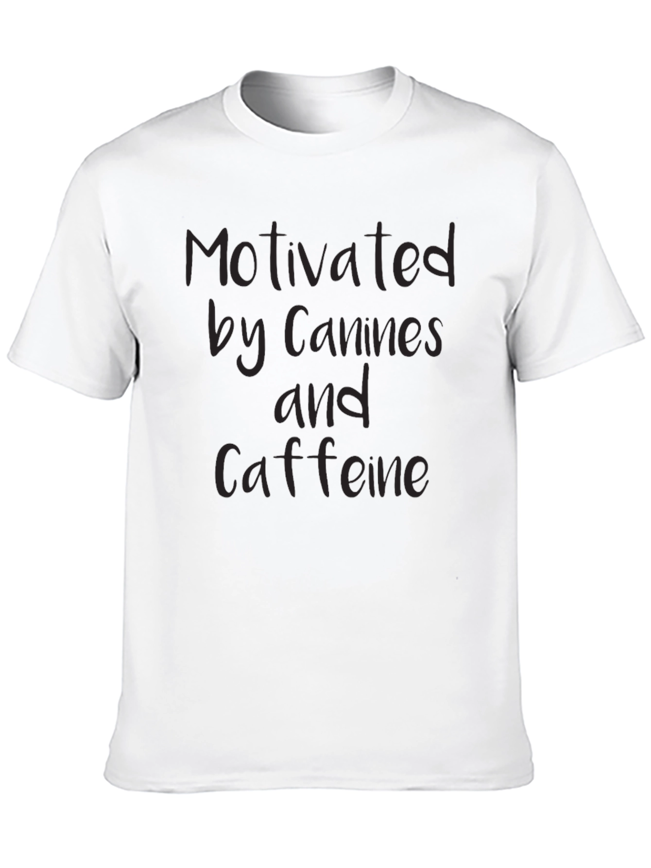 Motivated by Canines & Caffeine Black T-Shirt