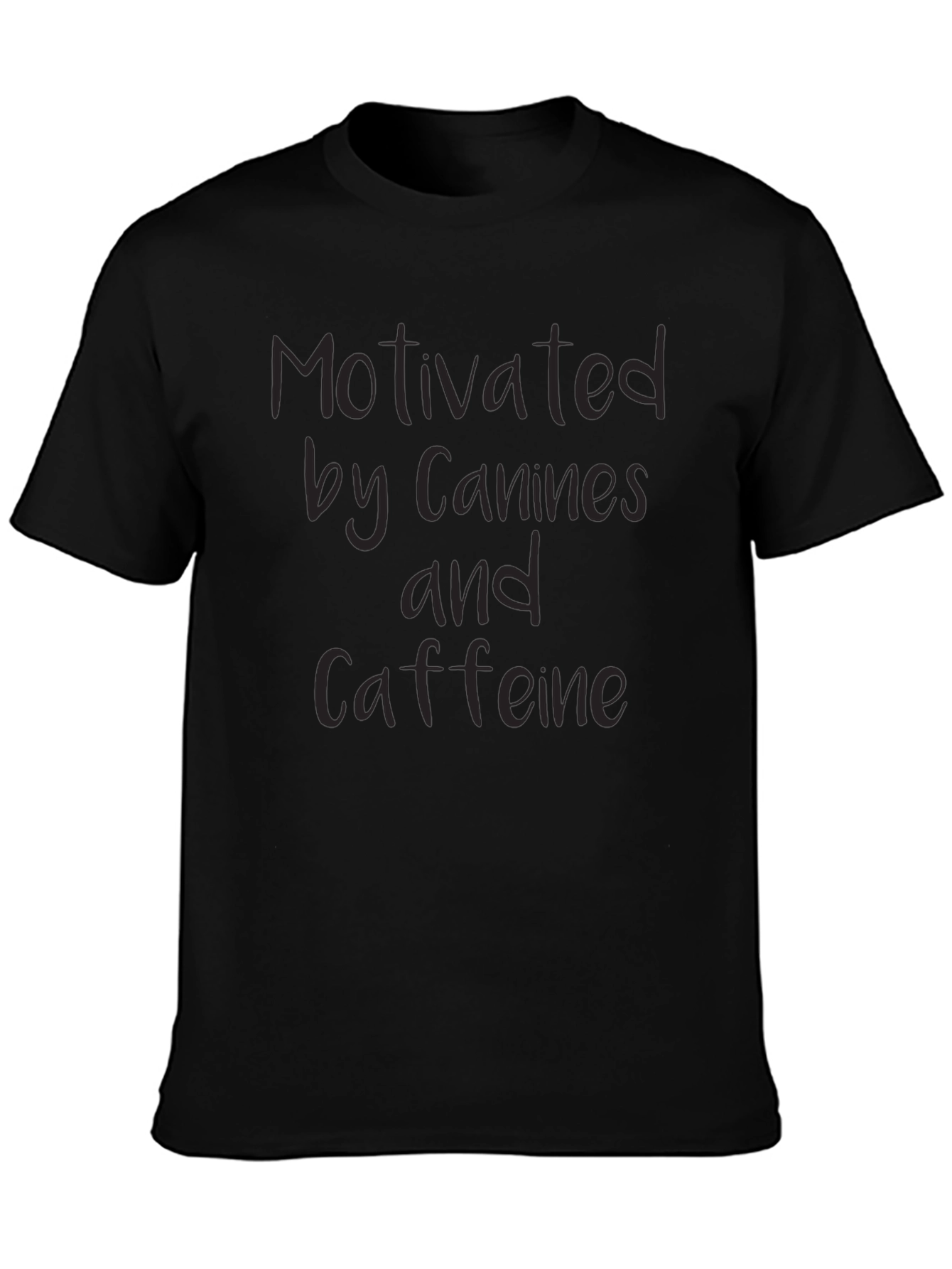 Motivated by Canines & Caffeine Black T-Shirt