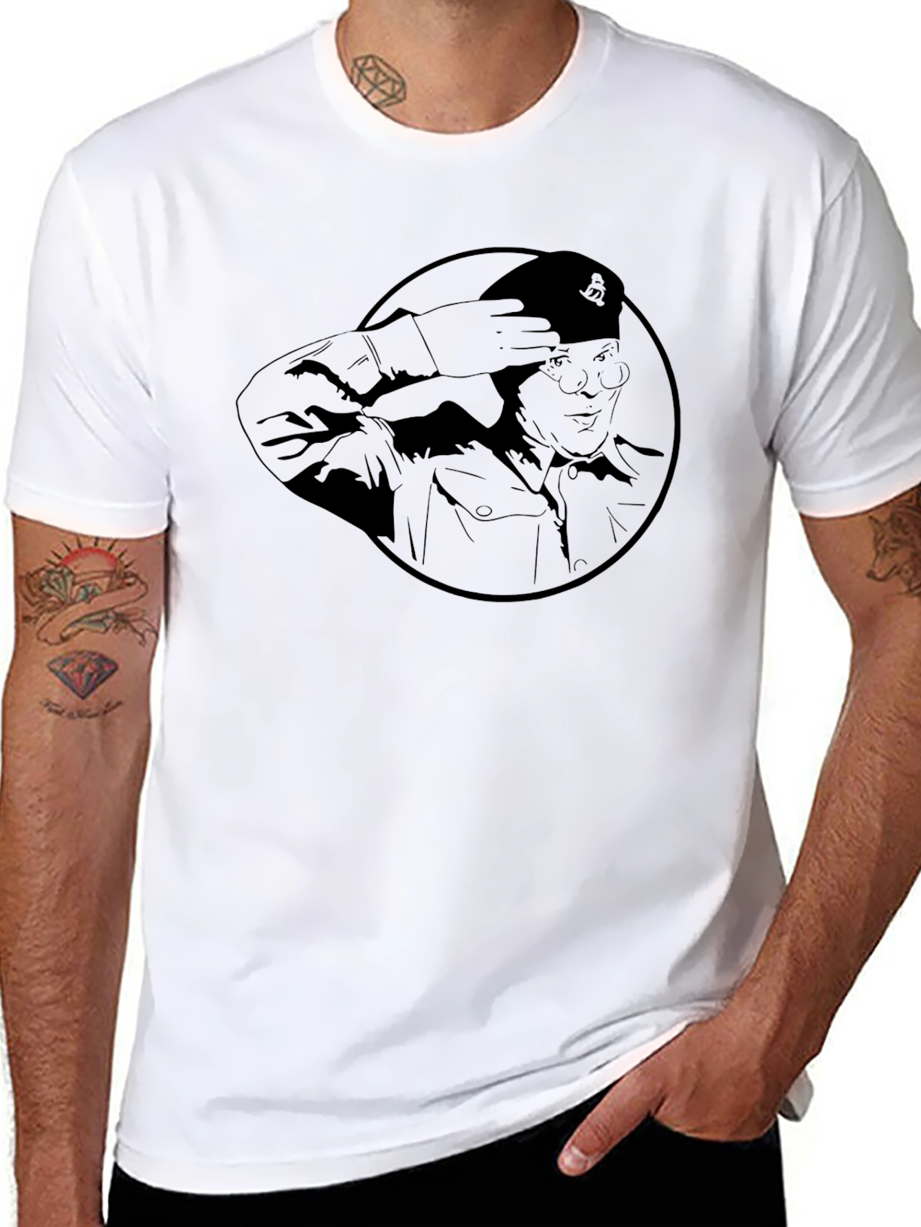 Saluting General Graphic Tee - Black