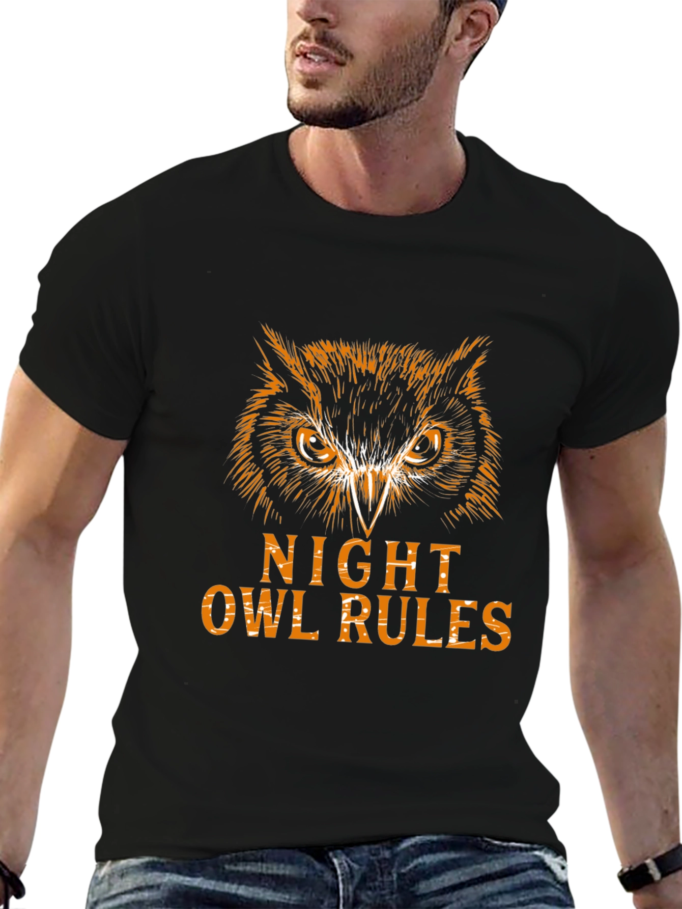 Night Owl Rules Graphic Tee - Black