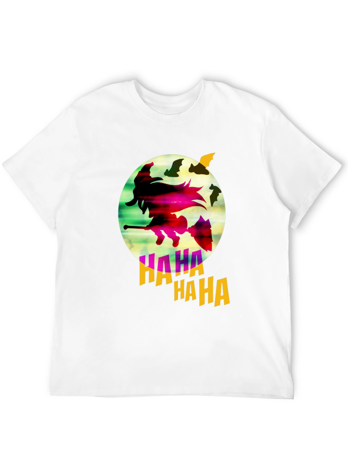 Witch & Bats Graphic Tee - Halloween Shirt