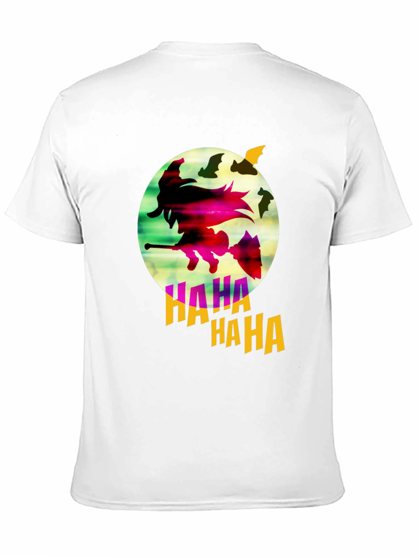 Witch & Bats Graphic Tee - Halloween Shirt