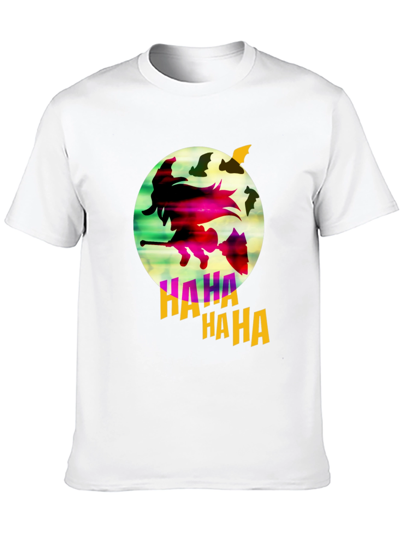 Witch & Bats Graphic Tee - Halloween Shirt