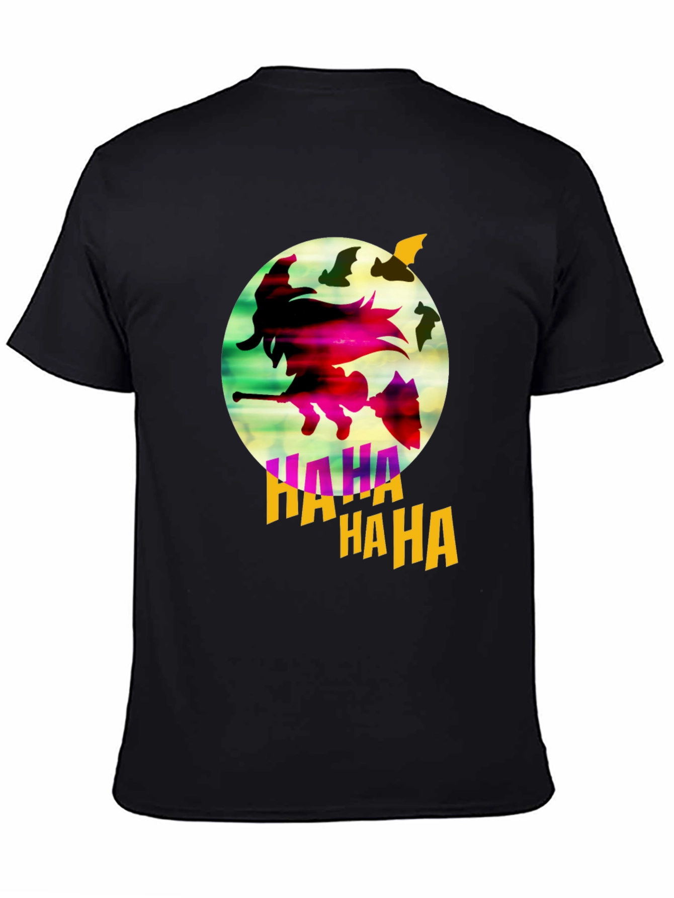 Witch & Bats Graphic Tee - Halloween Shirt