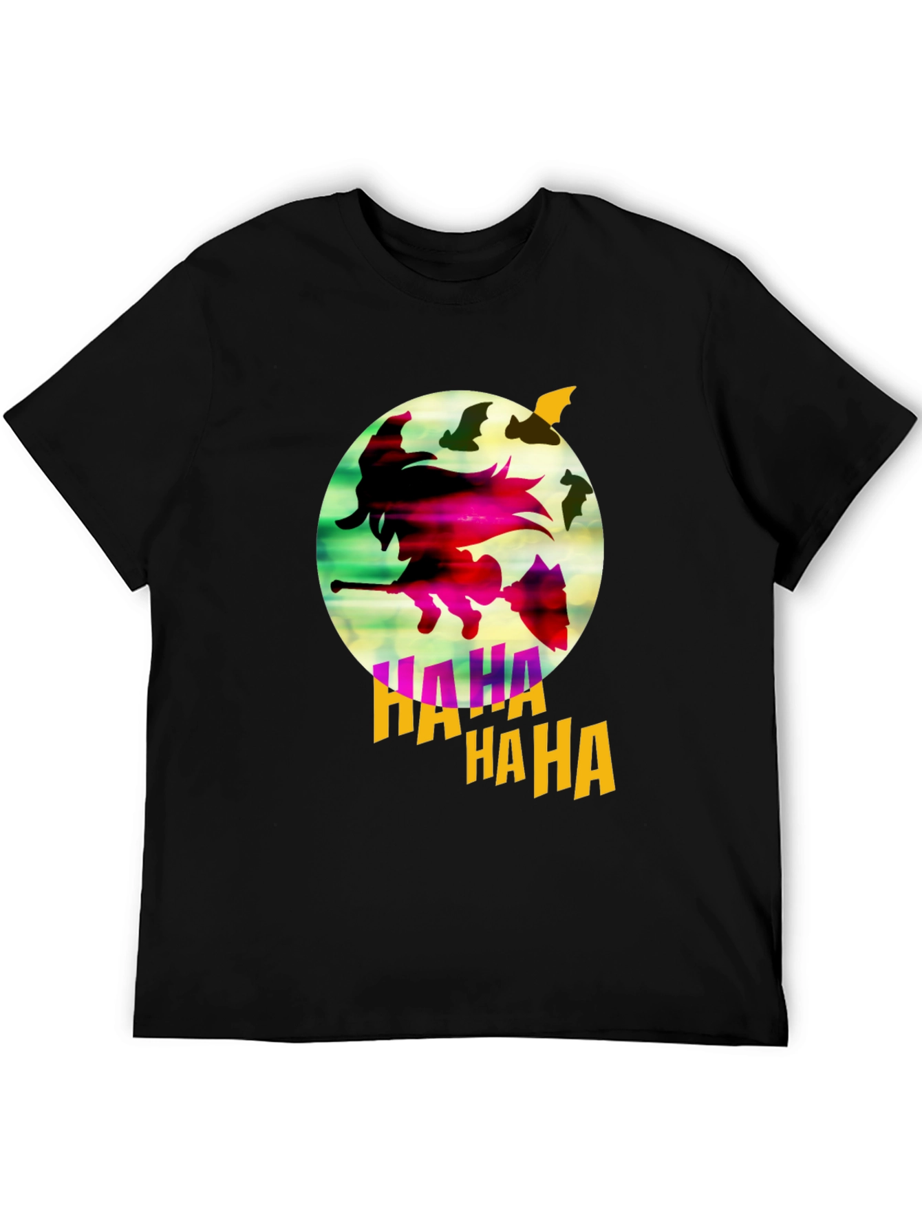 Witch & Bats Graphic Tee - Halloween Shirt
