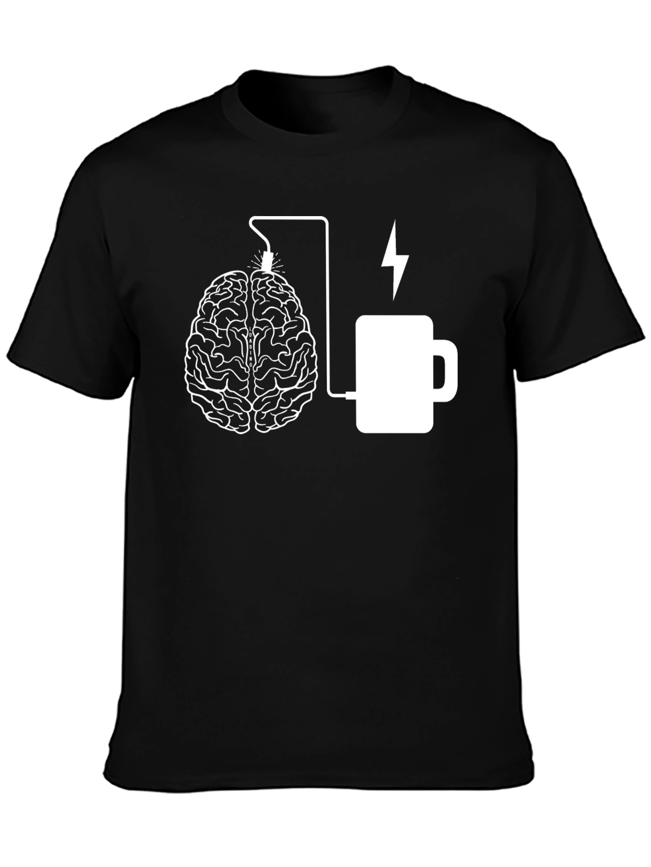Brain & Coffee Charge Graphic Tee