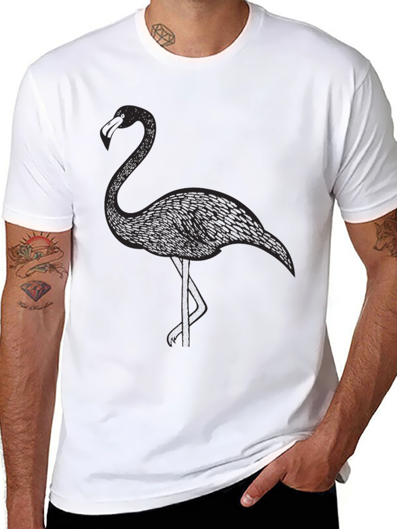 Black Flamingo Graphic Tee - Stylish & Unique