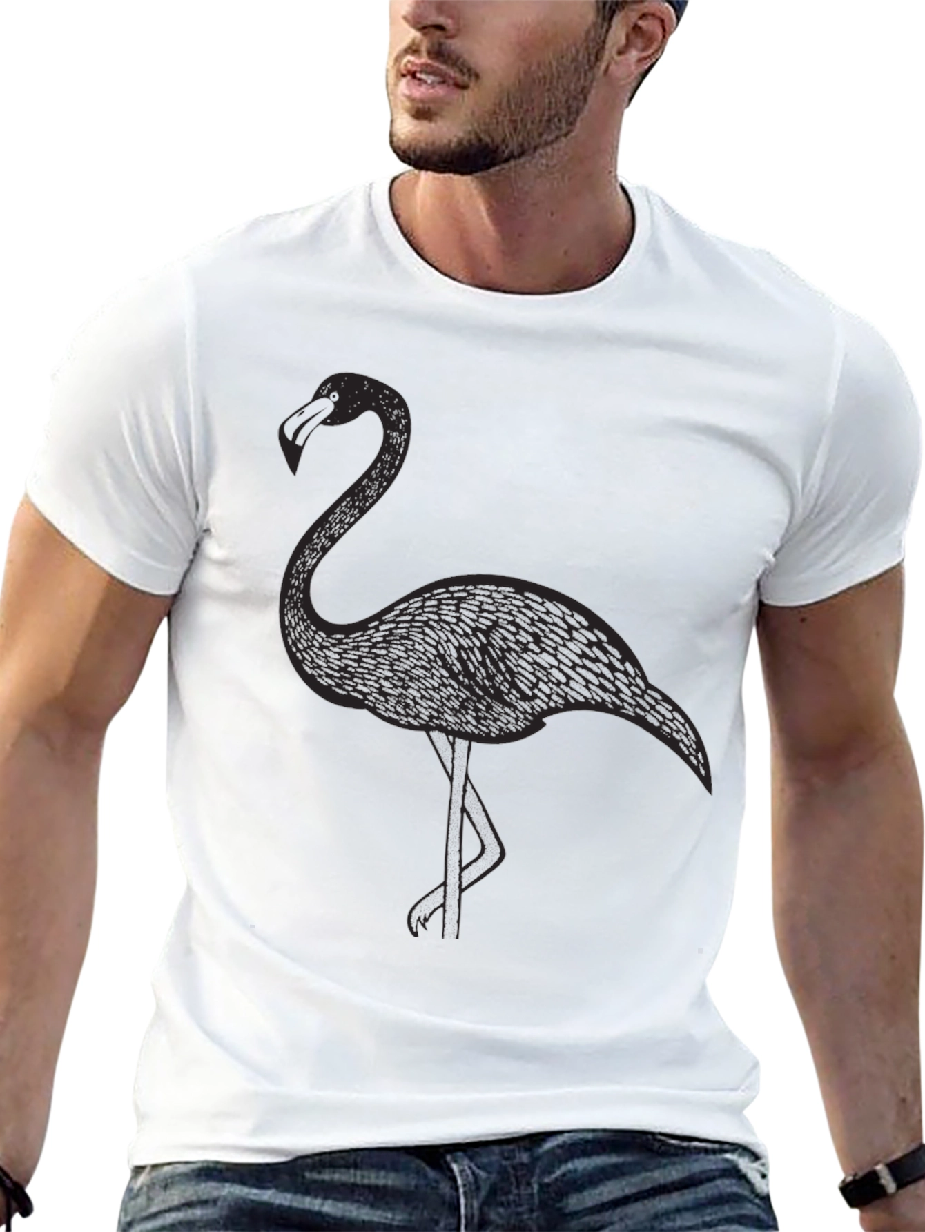 Black Flamingo Graphic Tee - Stylish & Unique