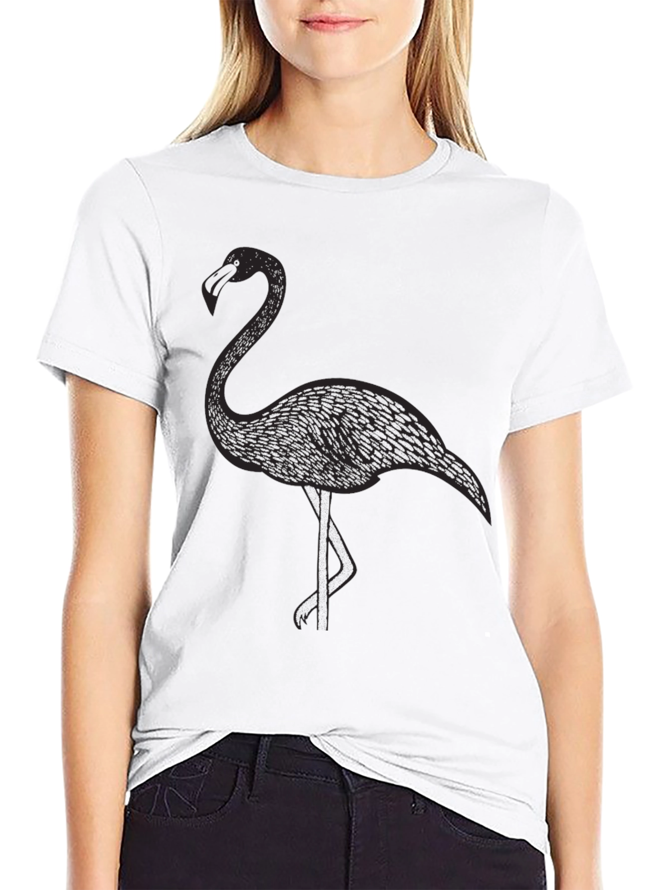 Black Flamingo Graphic Tee - Stylish & Unique