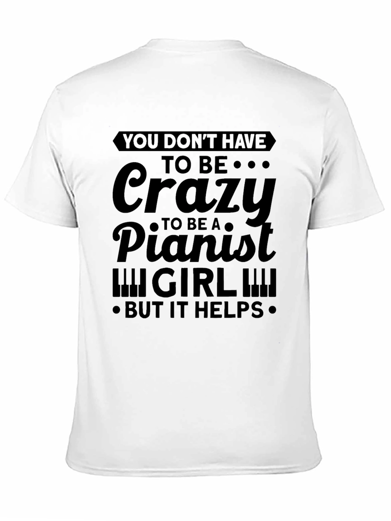 Crazy Pianist Girl T-Shirt - Novelty Music Tee