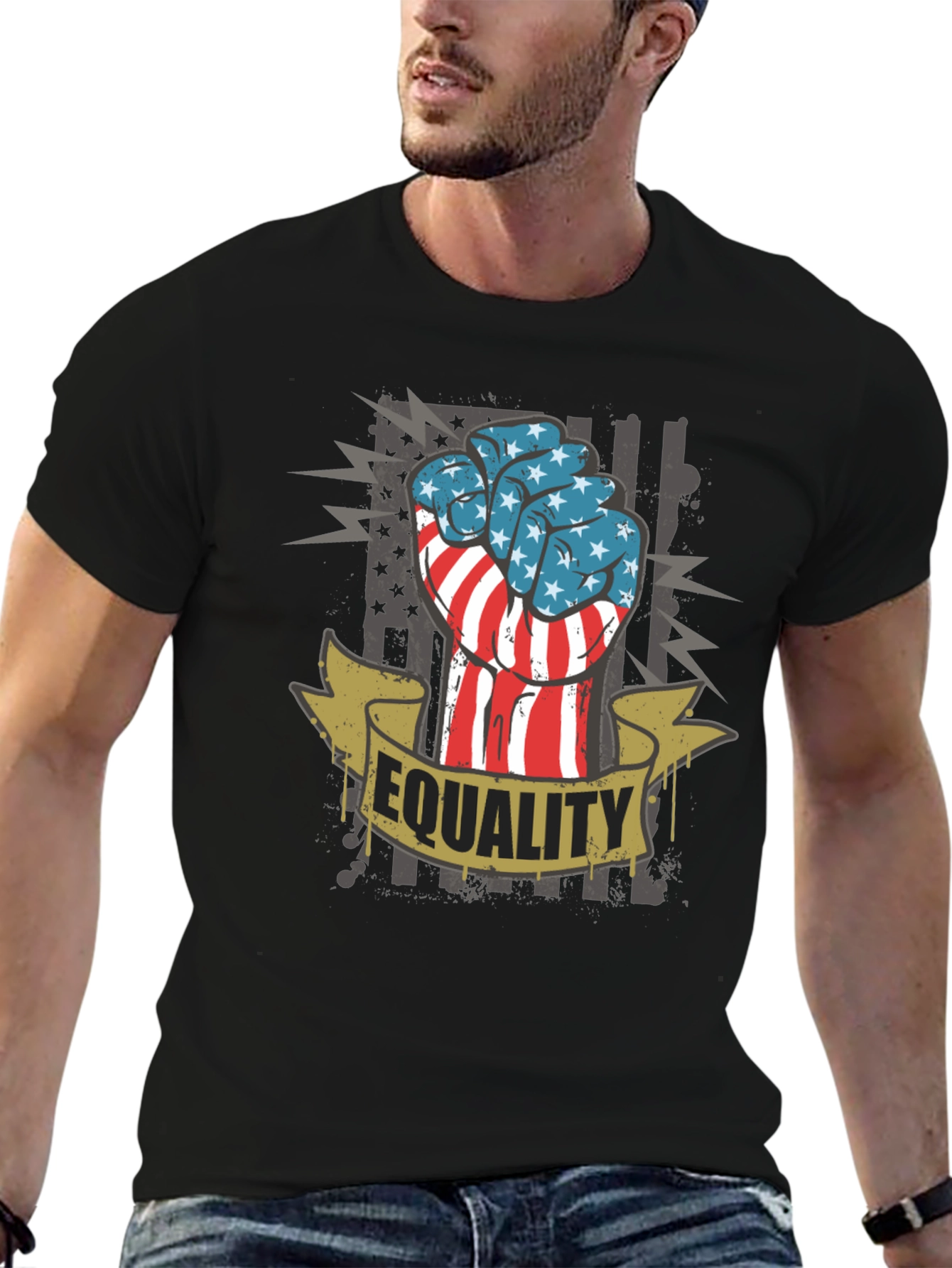 Equality Fist USA Flag Graphic Tee