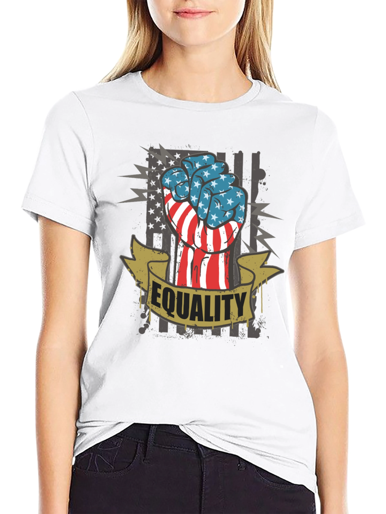 Equality Fist USA Flag Graphic Tee