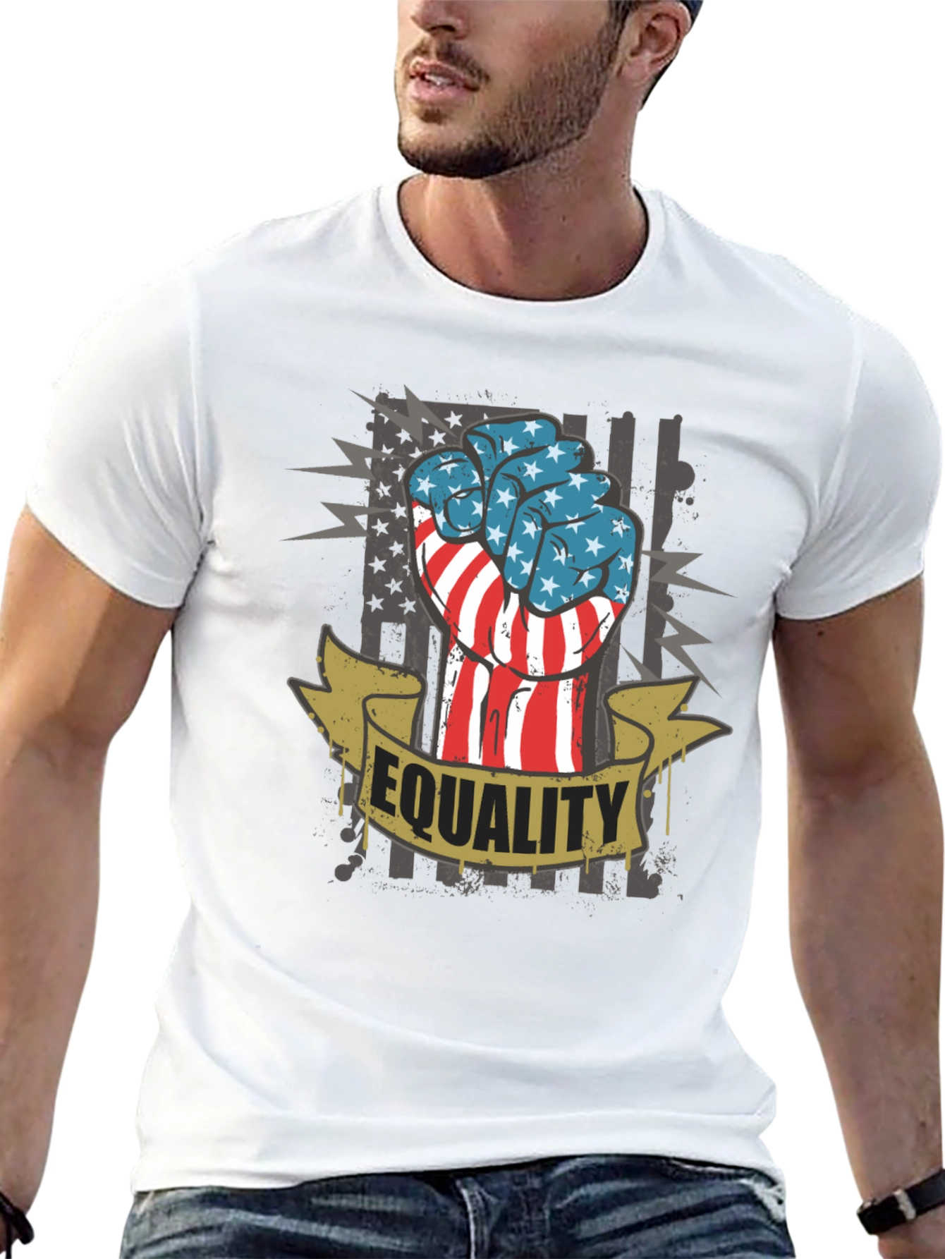 Equality Fist USA Flag Graphic Tee