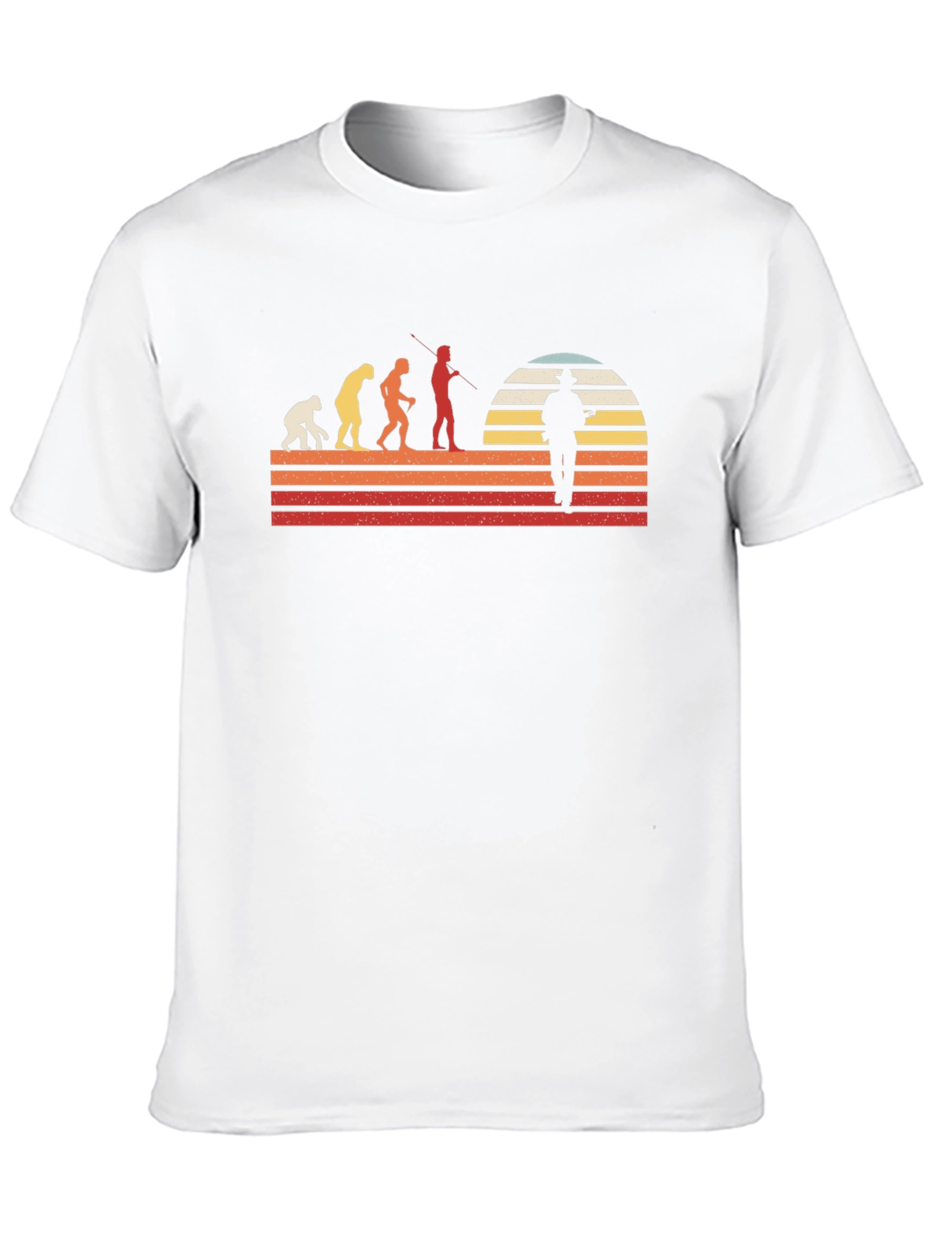 Evolution of Fisherman Retro Graphic T-Shirt