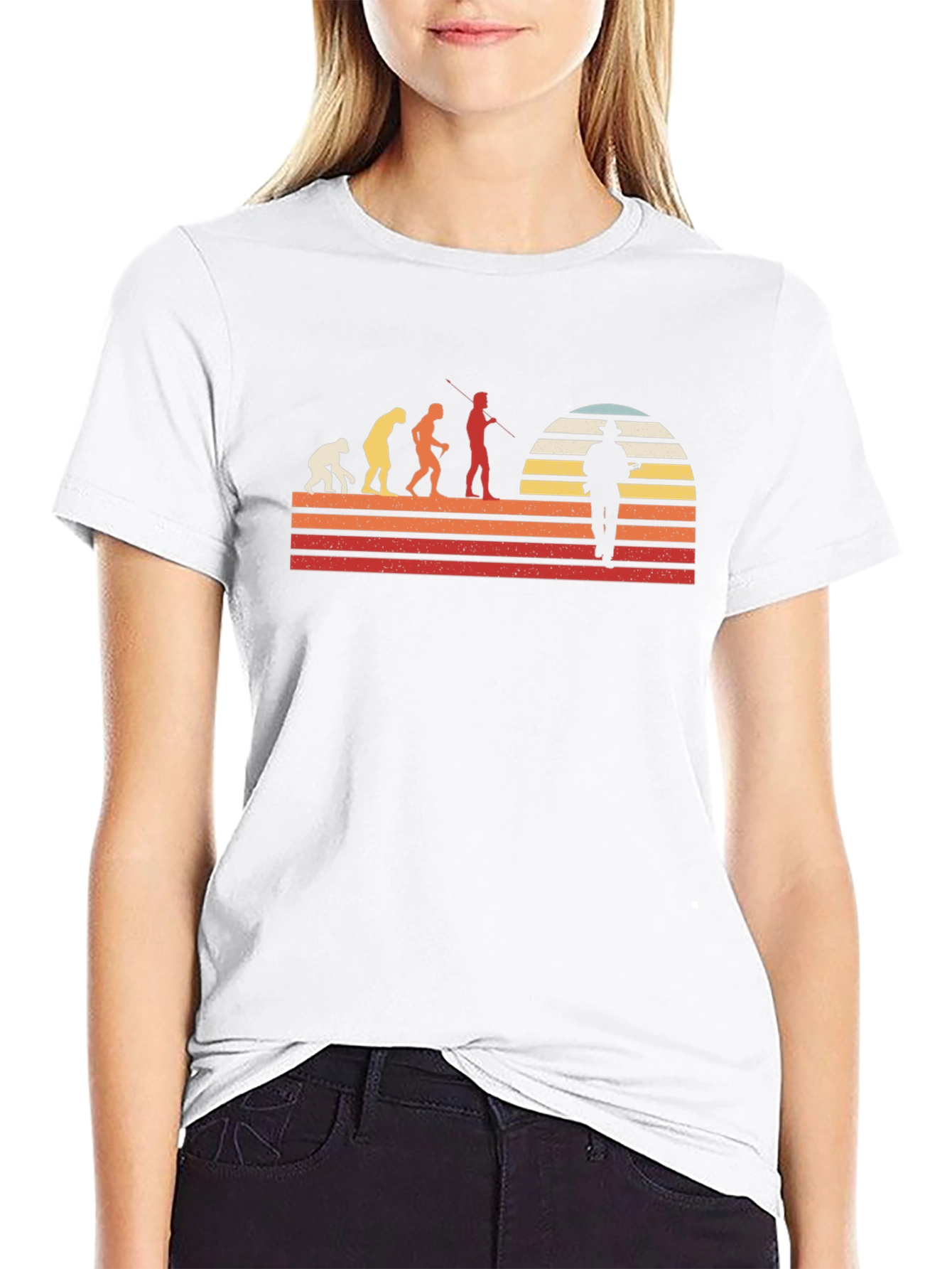 Evolution of Fisherman Retro Graphic T-Shirt