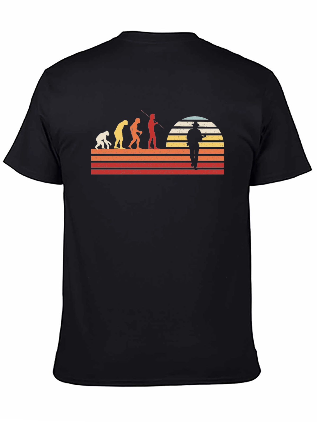 Evolution of Fisherman Retro Graphic T-Shirt