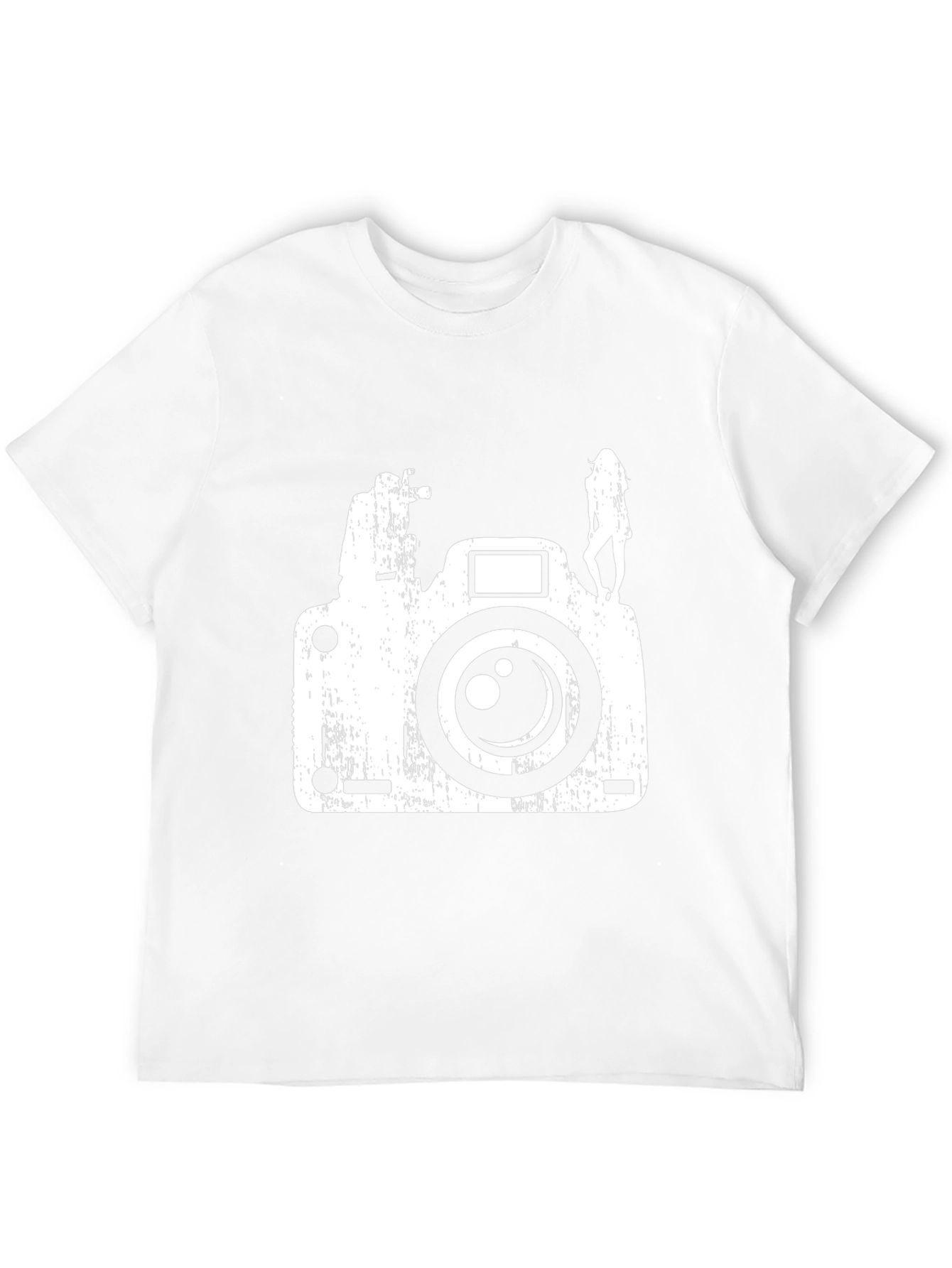 Distressed Camera Graphic Tee - Black