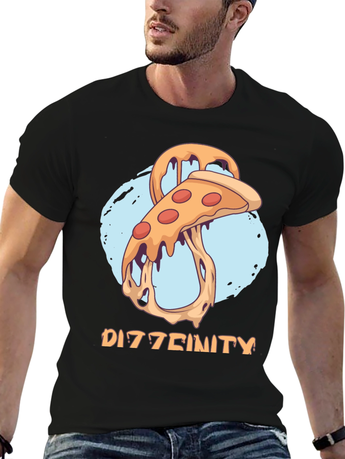 Dizztinity Pizza Graphic Tee - Casual Comfort