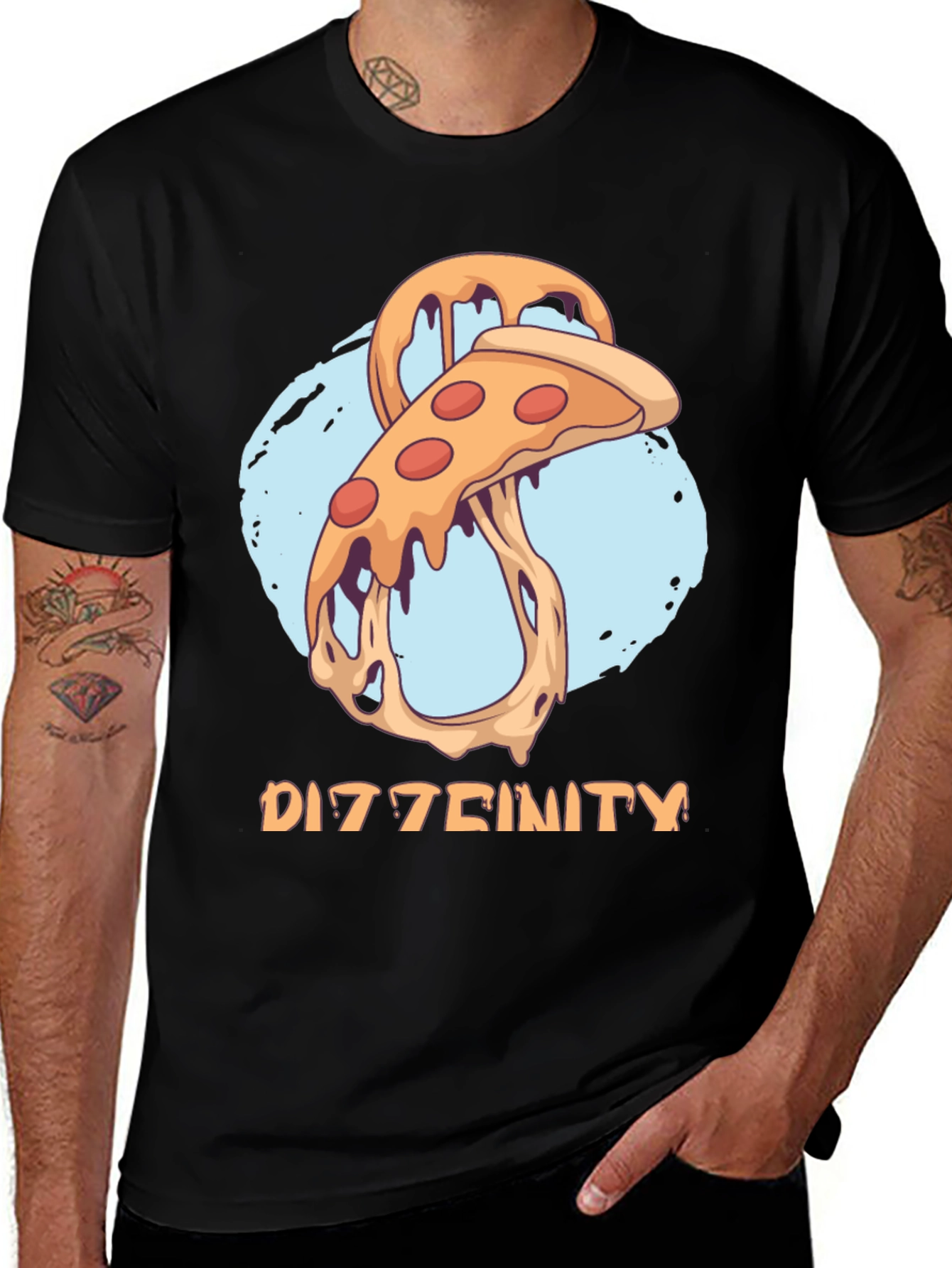 Dizztinity Pizza Graphic Tee - Casual Comfort
