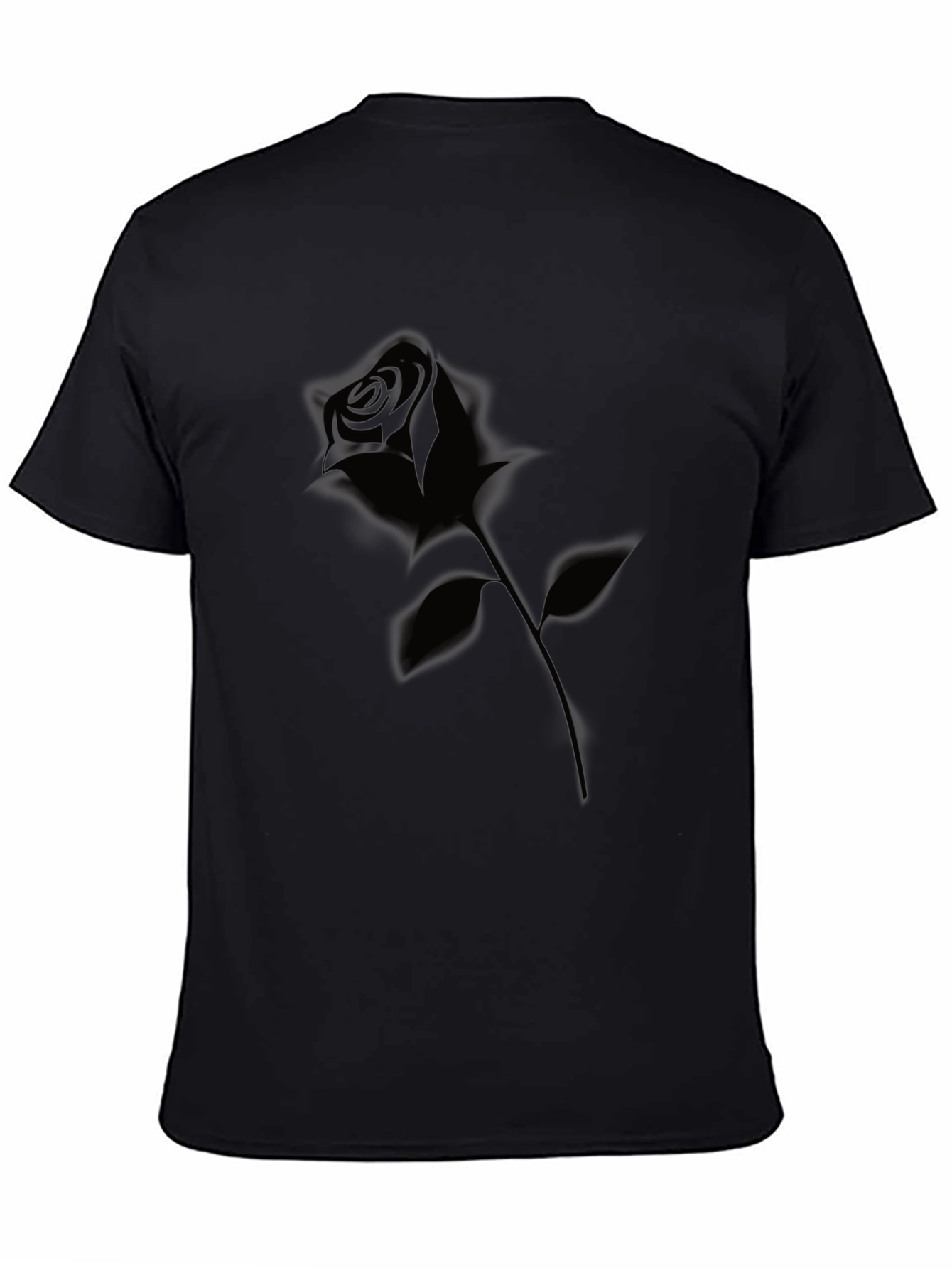 Mens Black Rose Graphic T-Shirt