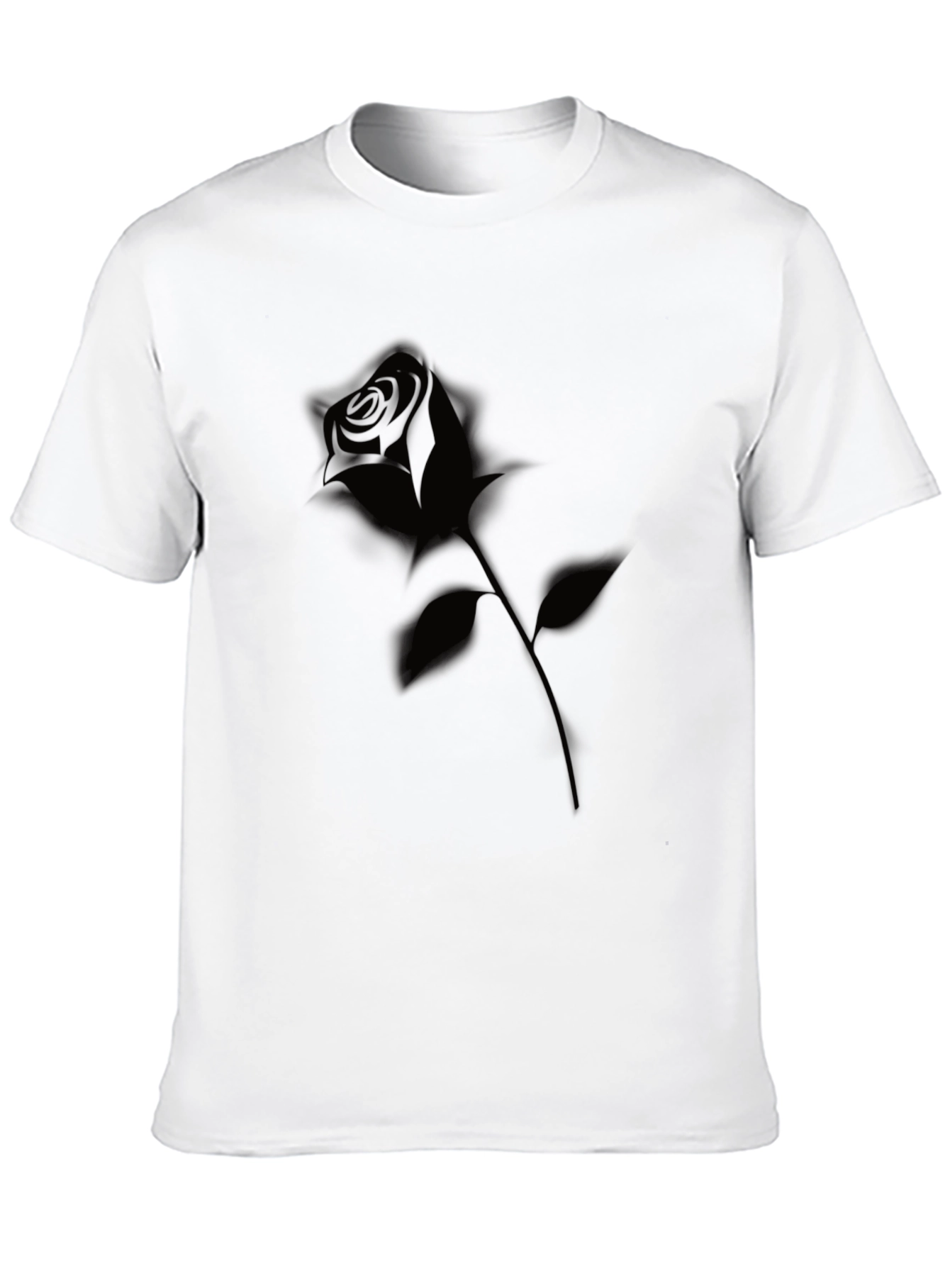Mens Black Rose Graphic T-Shirt