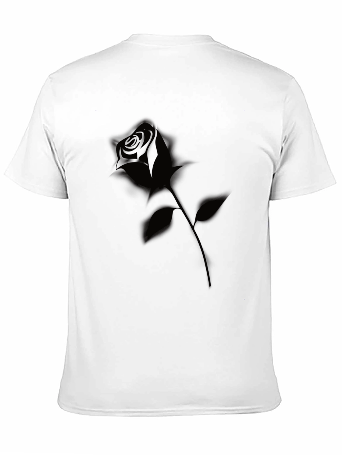 Mens Black Rose Graphic T-Shirt