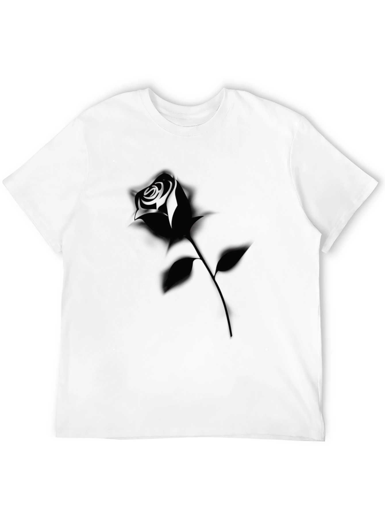 Mens Black Rose Graphic T-Shirt