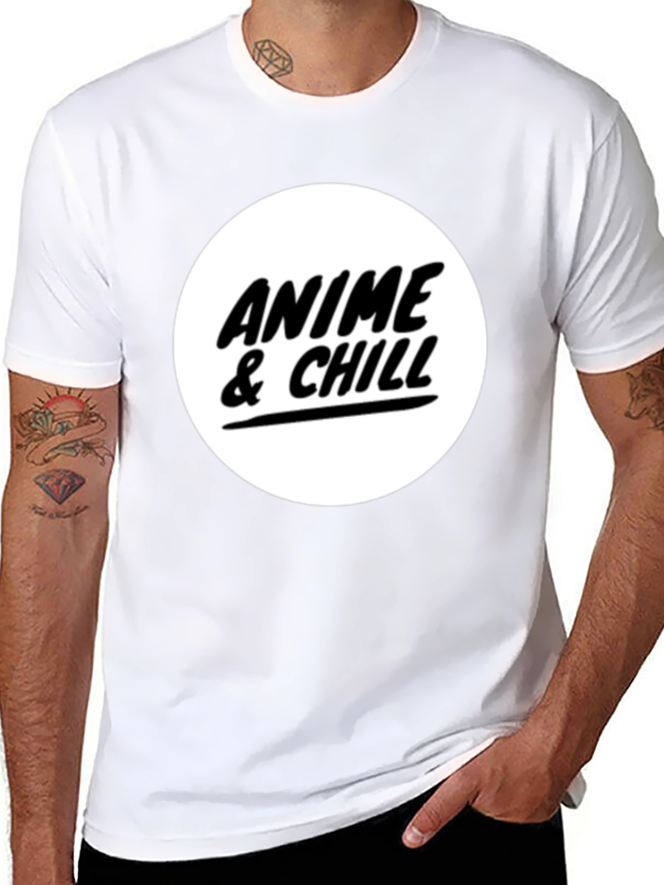Anime & Chill Black Graphic T-Shirt