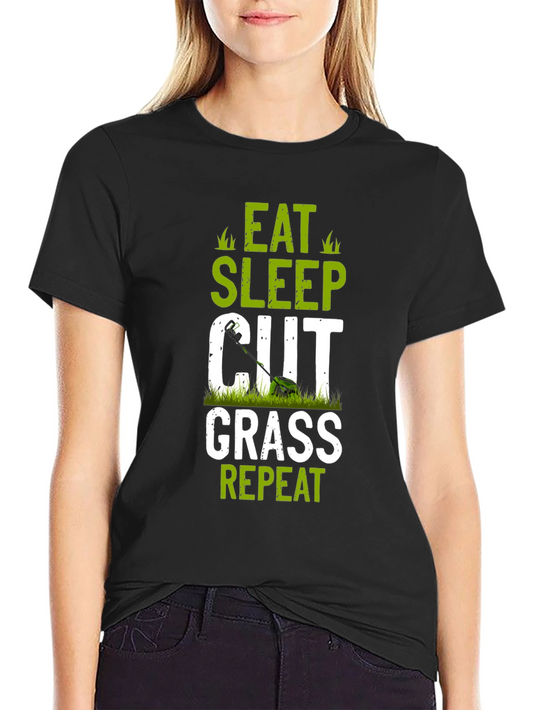 Eat Sleep Cut Grass Repeat Graphic Tee