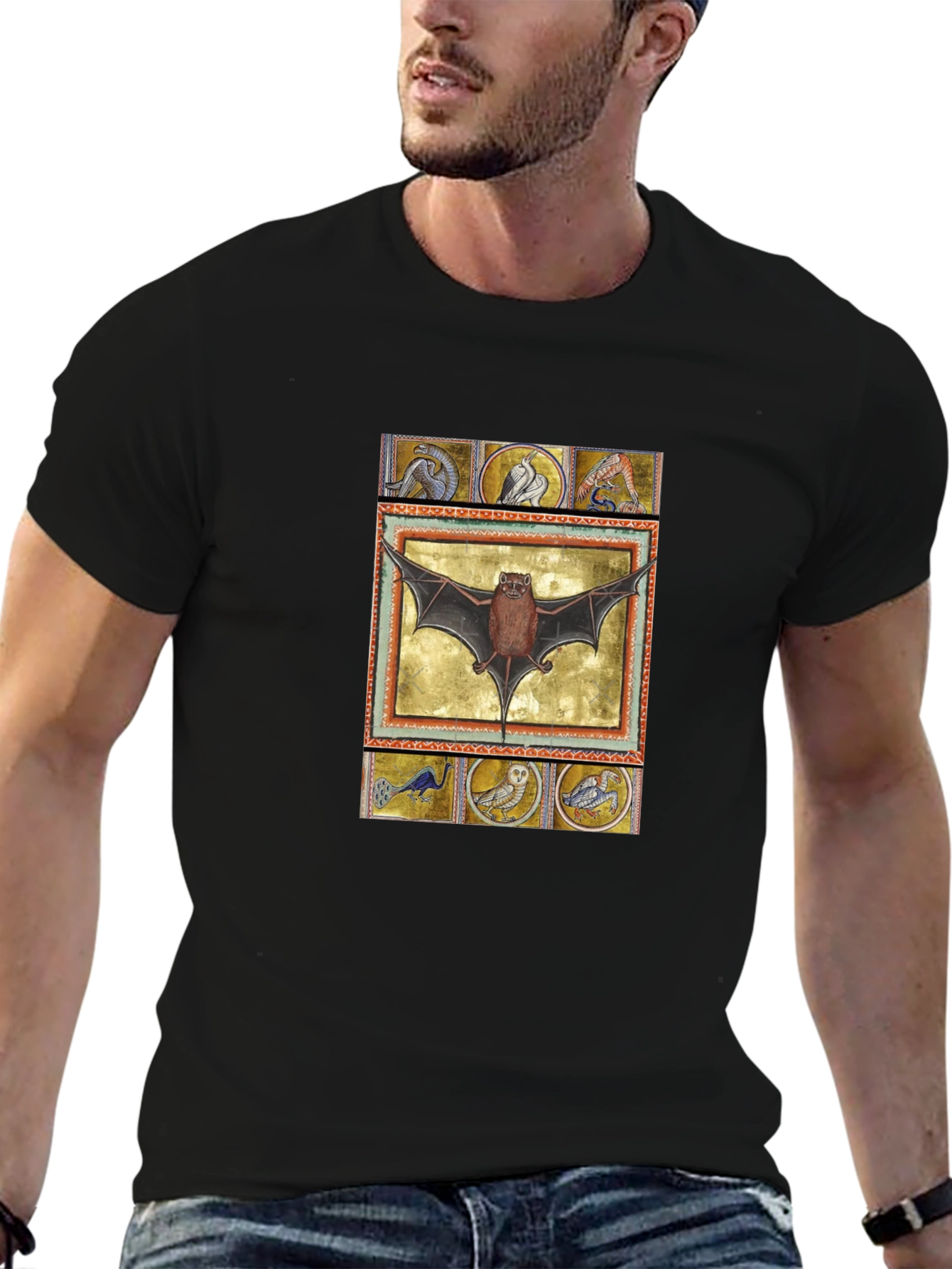 Medieval Bat Art T-Shirt - Unique Graphic Tee