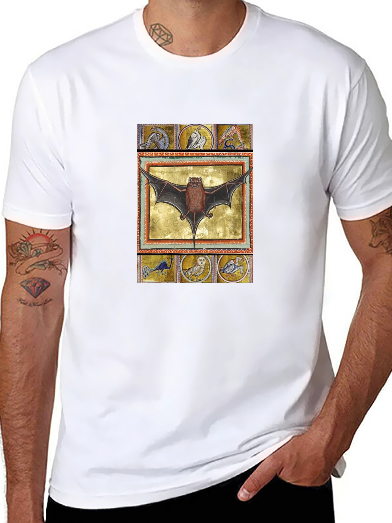 Medieval Bat Art T-Shirt - Unique Graphic Tee