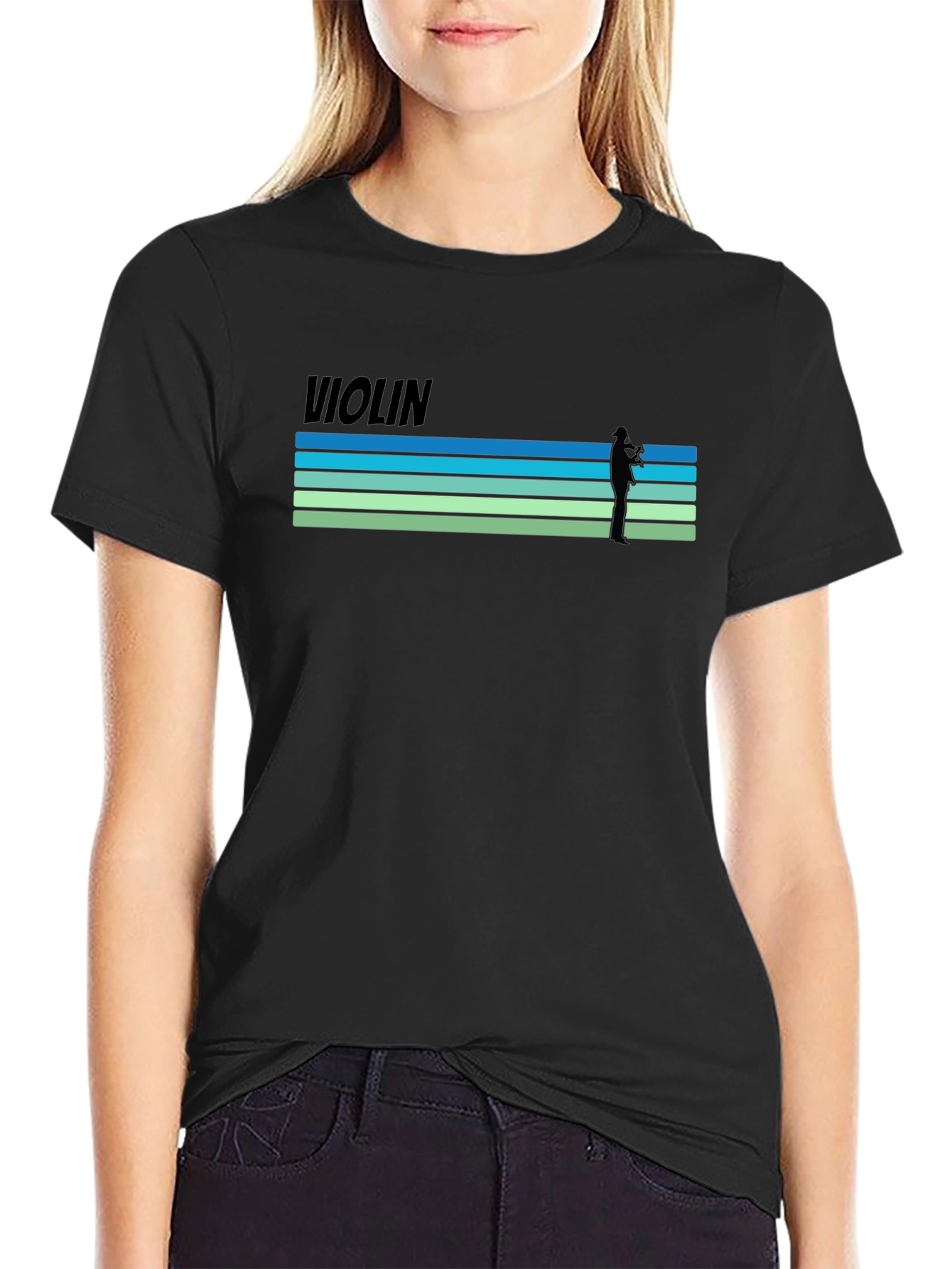Violin Retro Style T-Shirt - Music Lover Tee
