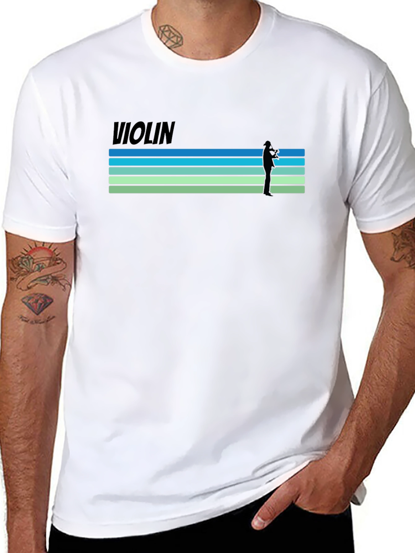 Violin Retro Style T-Shirt - Music Lover Tee