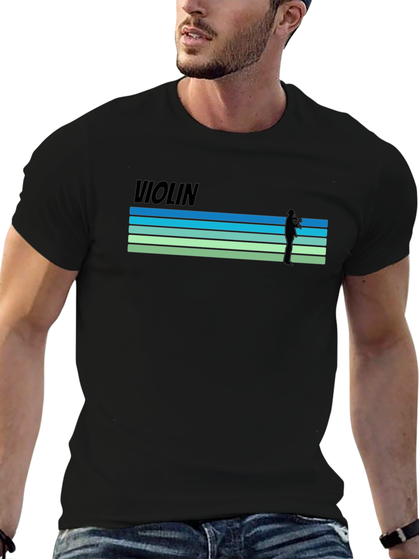 Violin Retro Style T-Shirt - Music Lover Tee