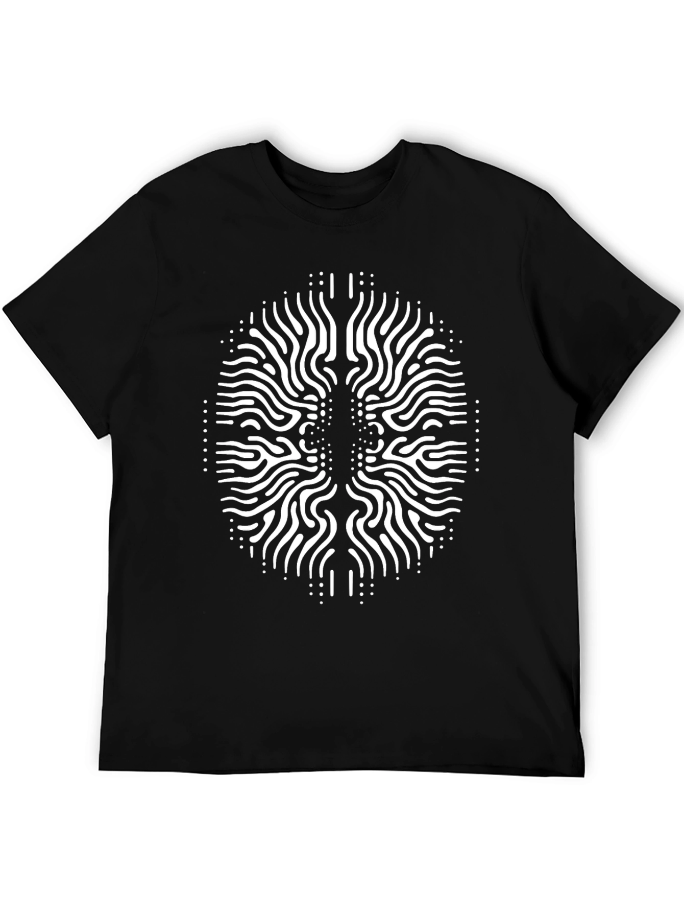 Abstract Brain Design Tee - Black Unisex T-Shirt