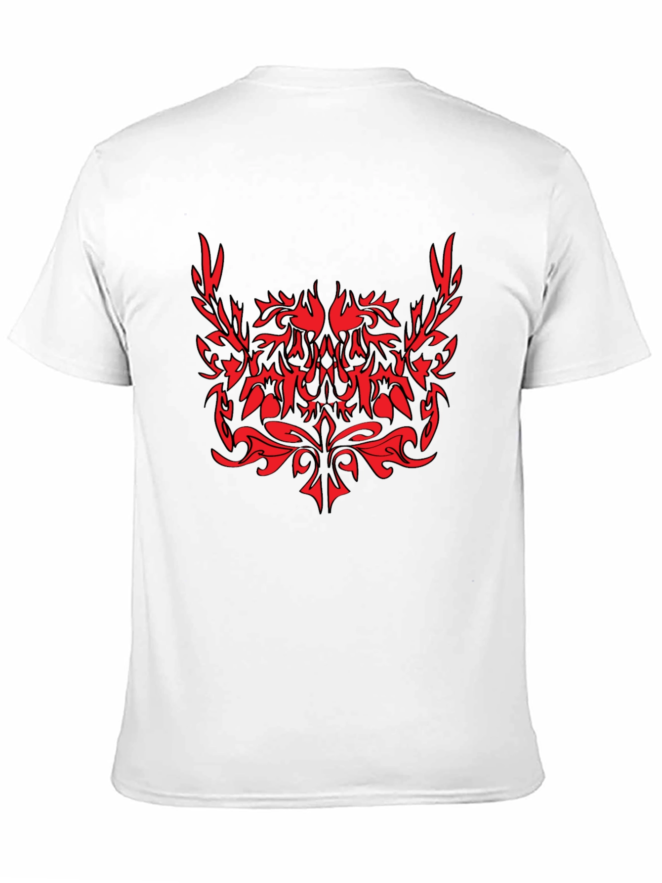 Tribal Graphic Black T-Shirt - Red Accent