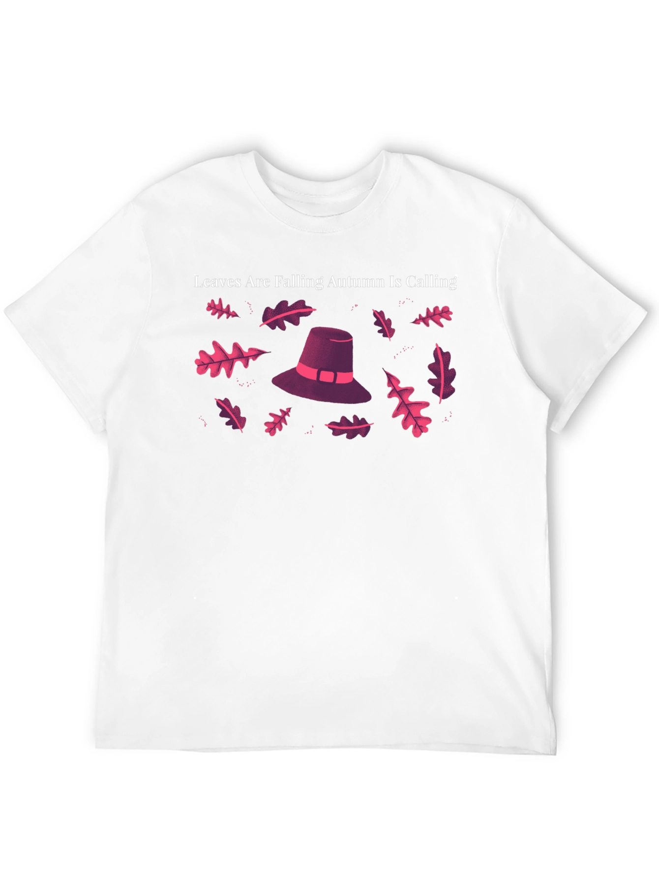 Autumn Leaves Hat Black T-Shirt