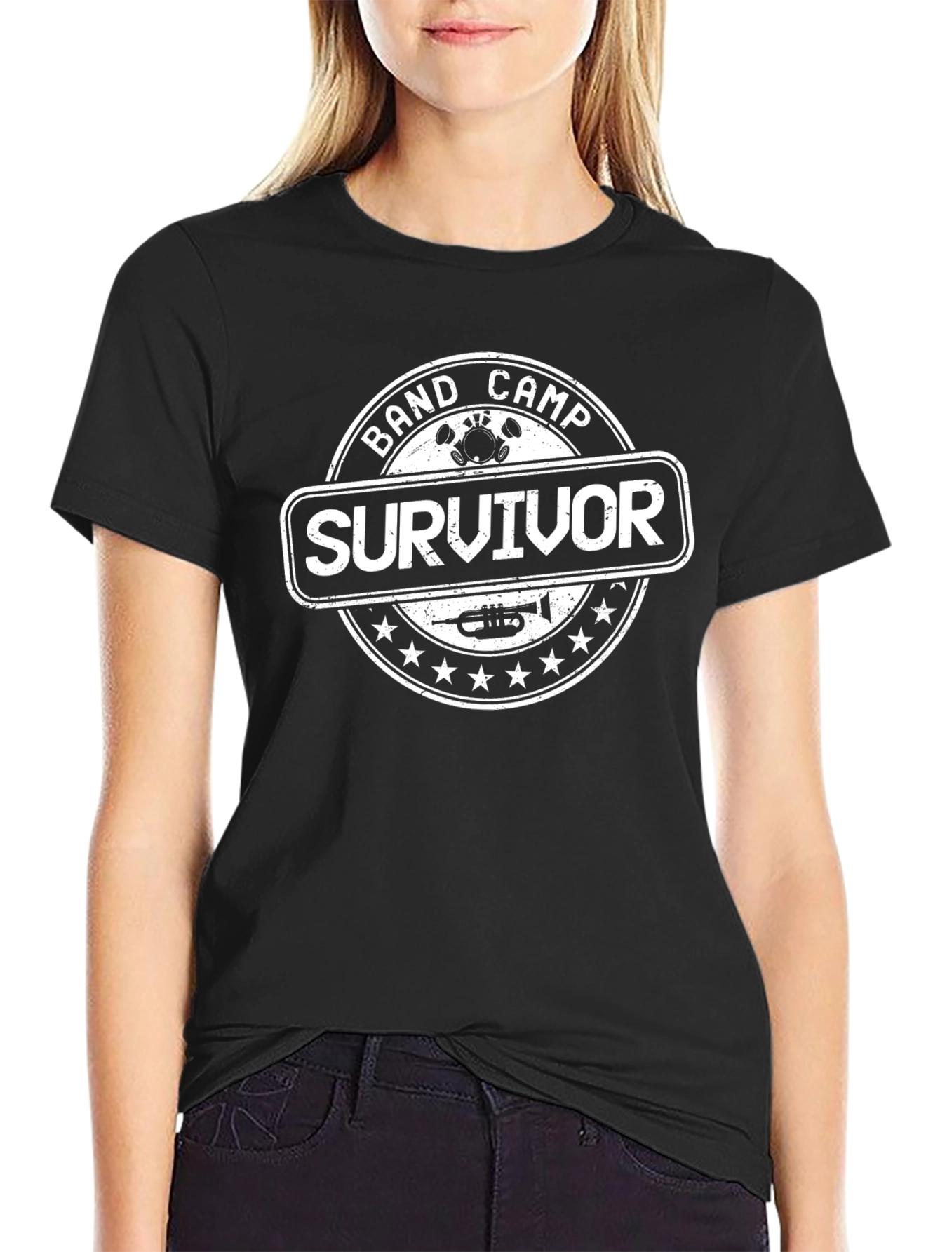 Band Camp Survivor Graphic T-Shirt - Black