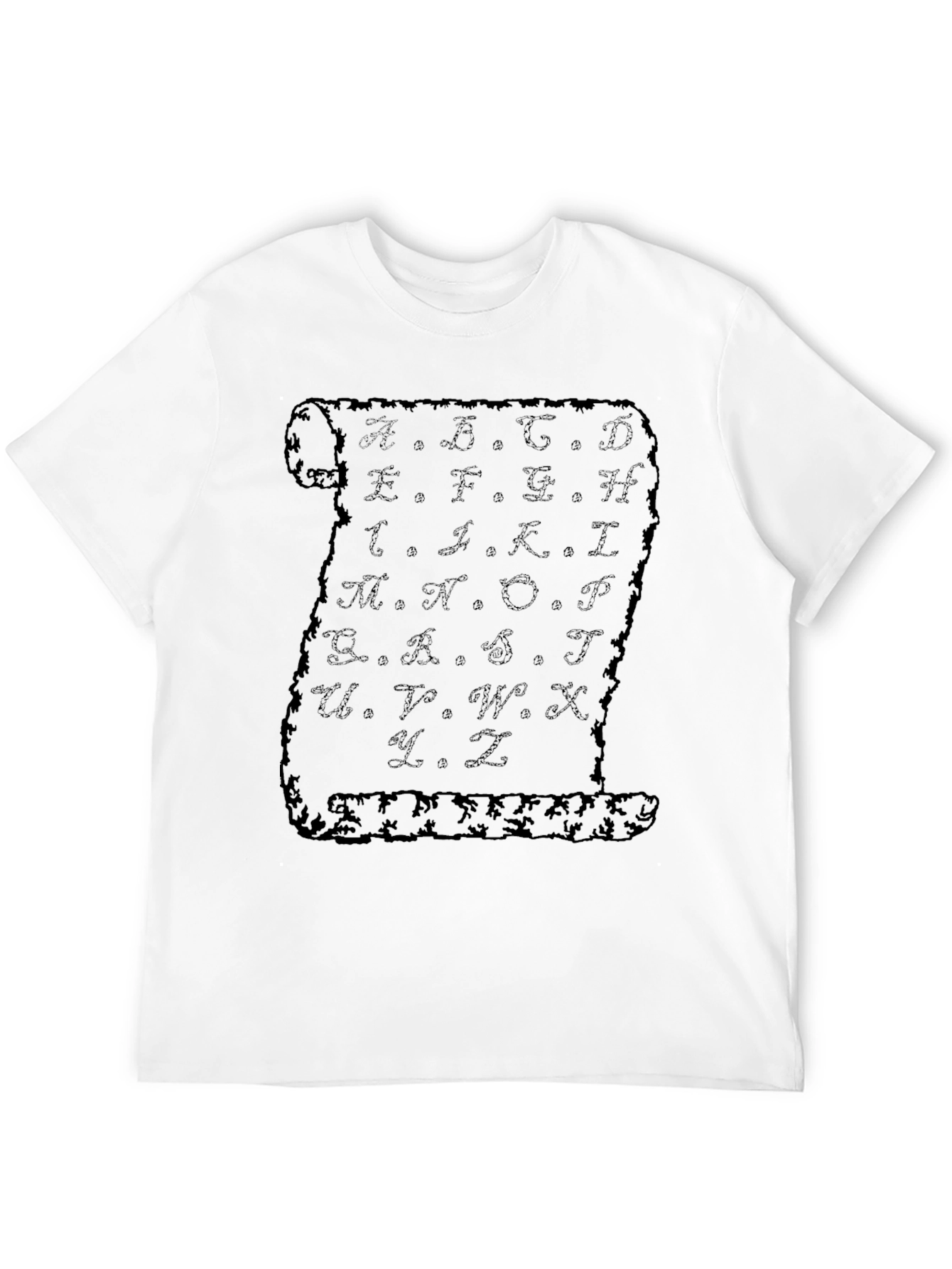 Alphabet Scroll Black T-Shirt