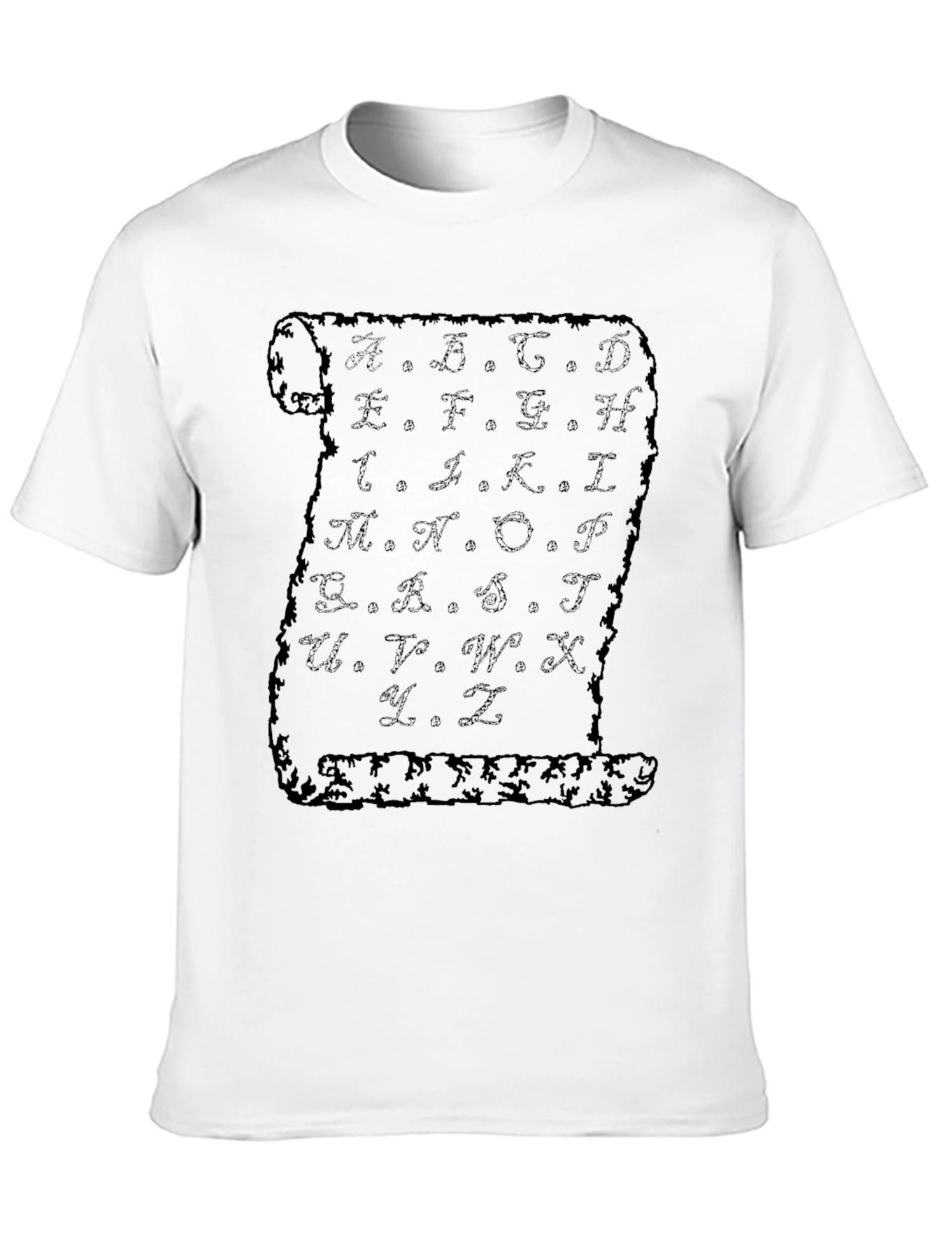 Alphabet Scroll Black T-Shirt