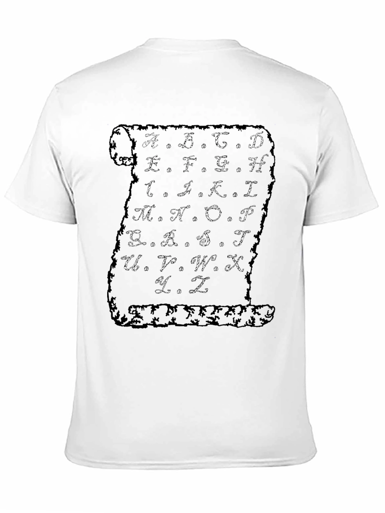 Alphabet Scroll Black T-Shirt