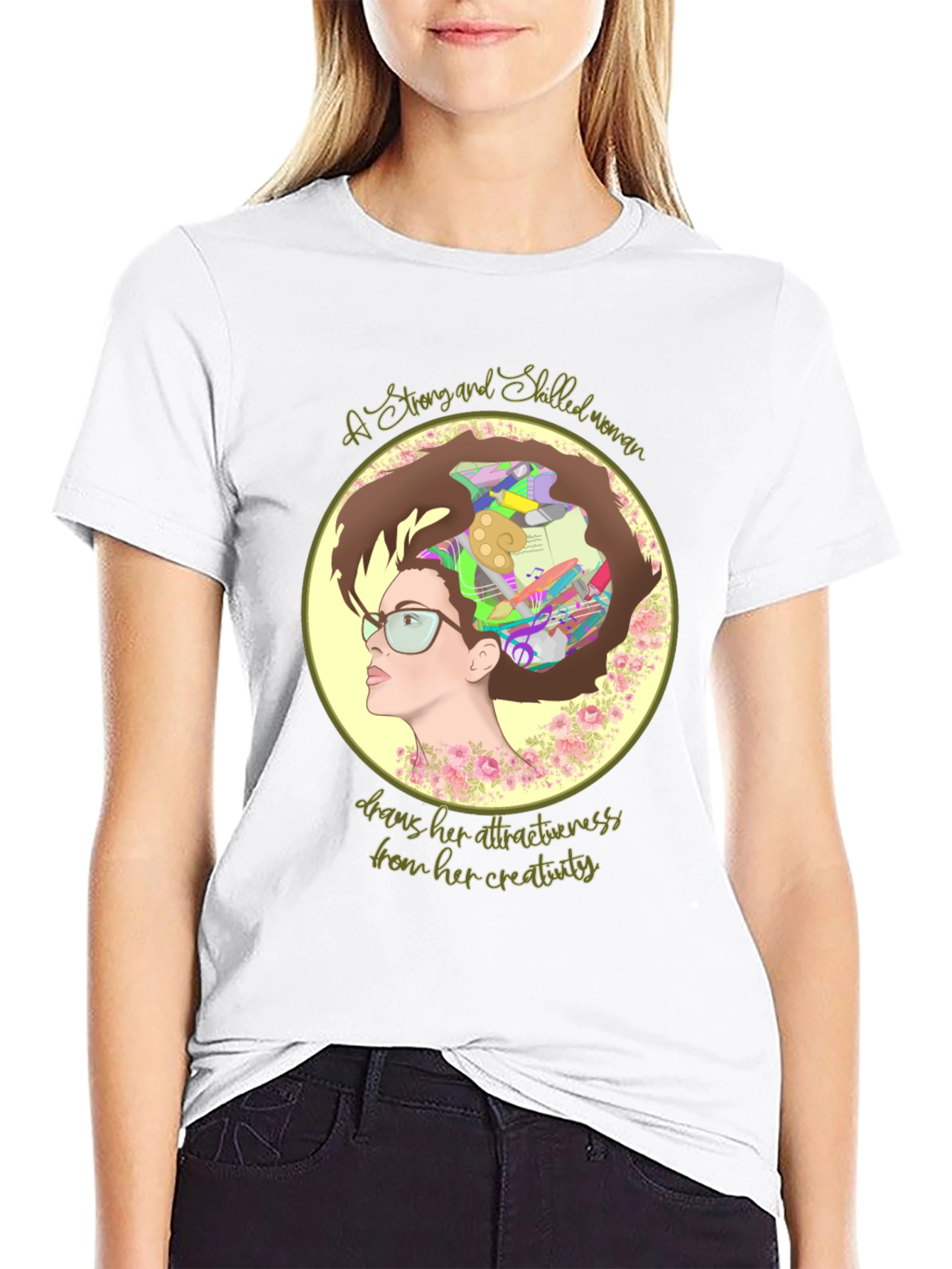 Creative Woman T-Shirt - Artistic Design