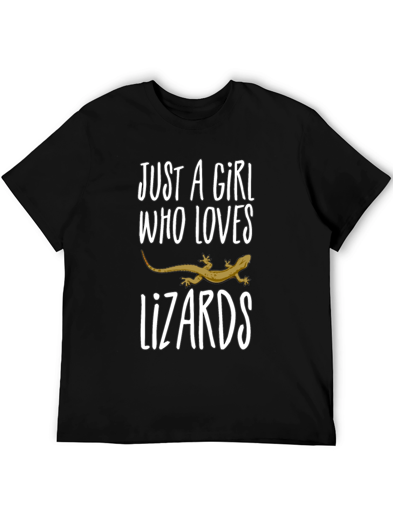 Girl Loves Lizards Black T-Shirt