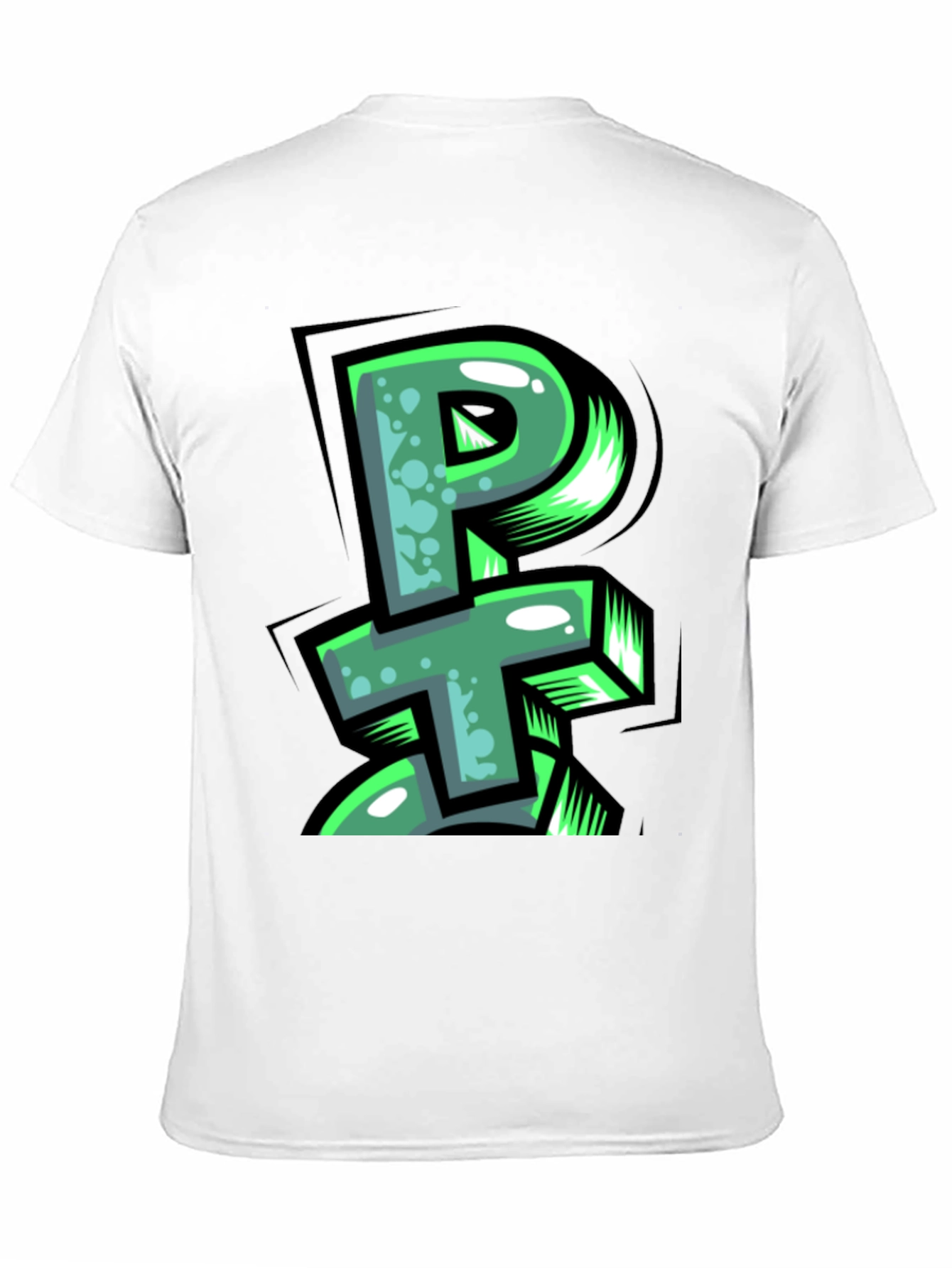 PT Graffiti Style Graphic Print Black T-Shirt