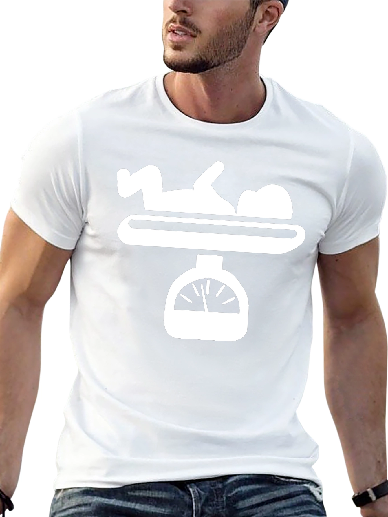 Baby on Scale Funny Novelty Graphic Tee