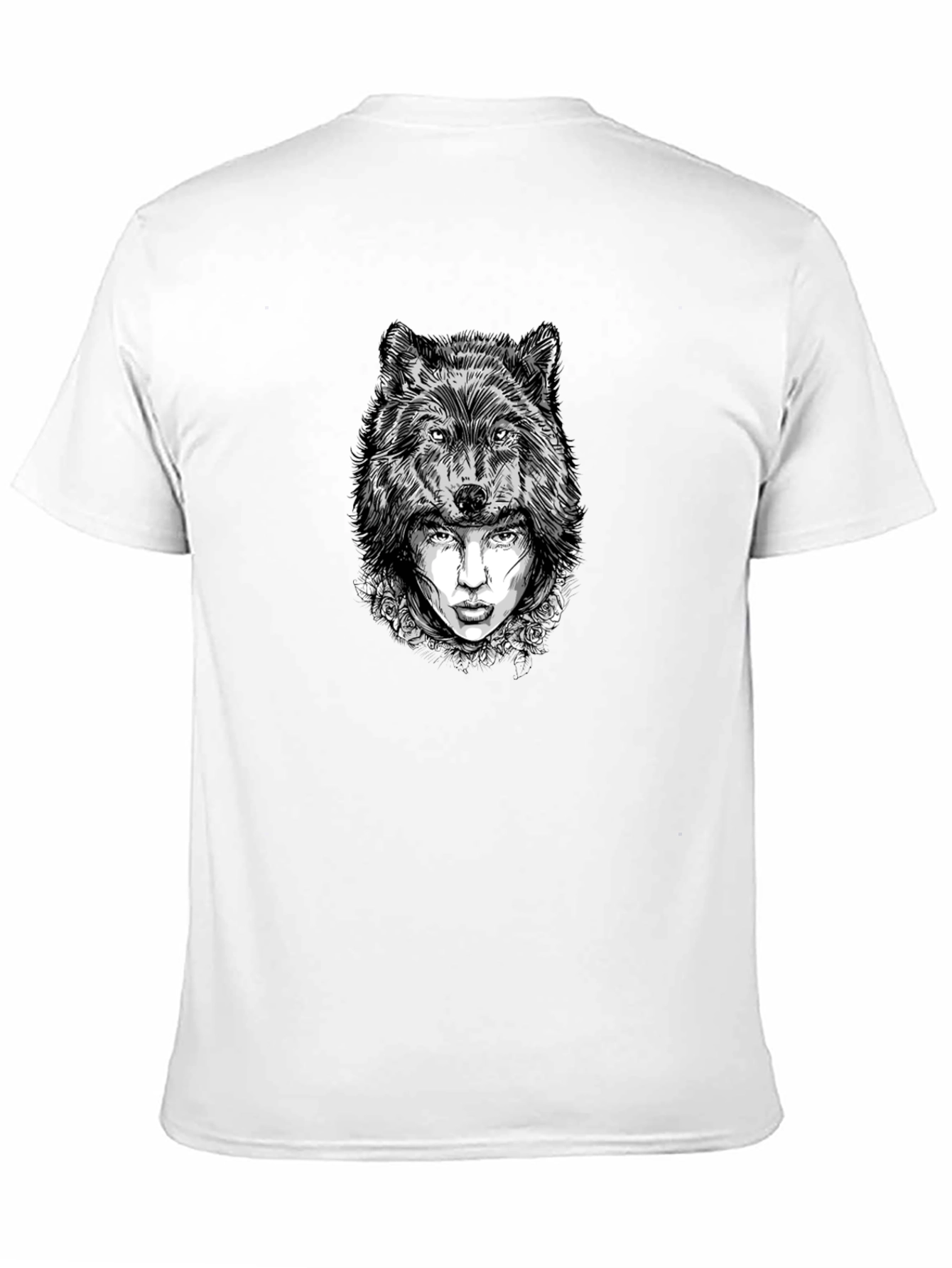 Wolf Woman Graphic Tee - Stylish Black T-Shirt