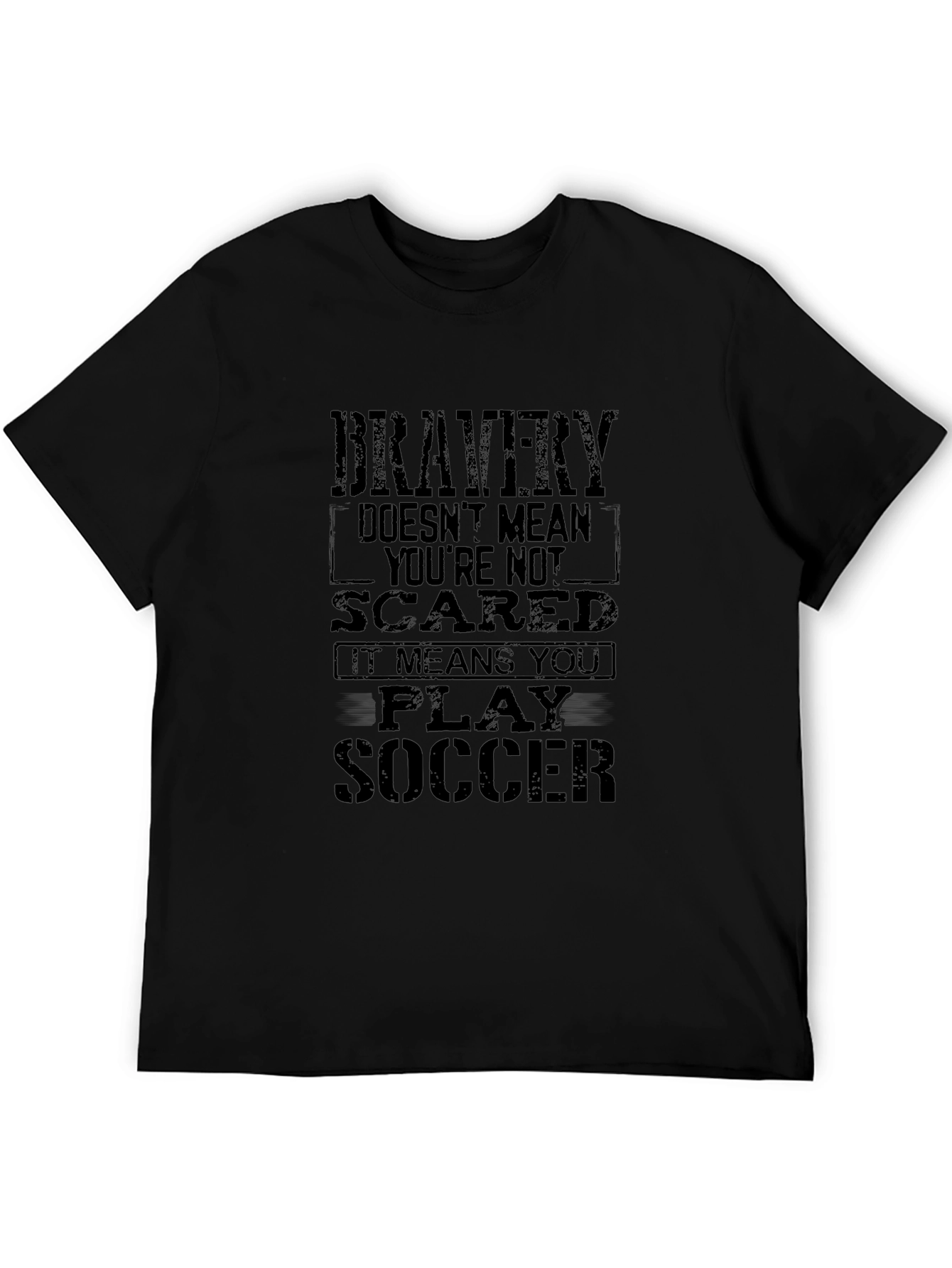 Bravery Soccer T-Shirt - Black Graphic Tee