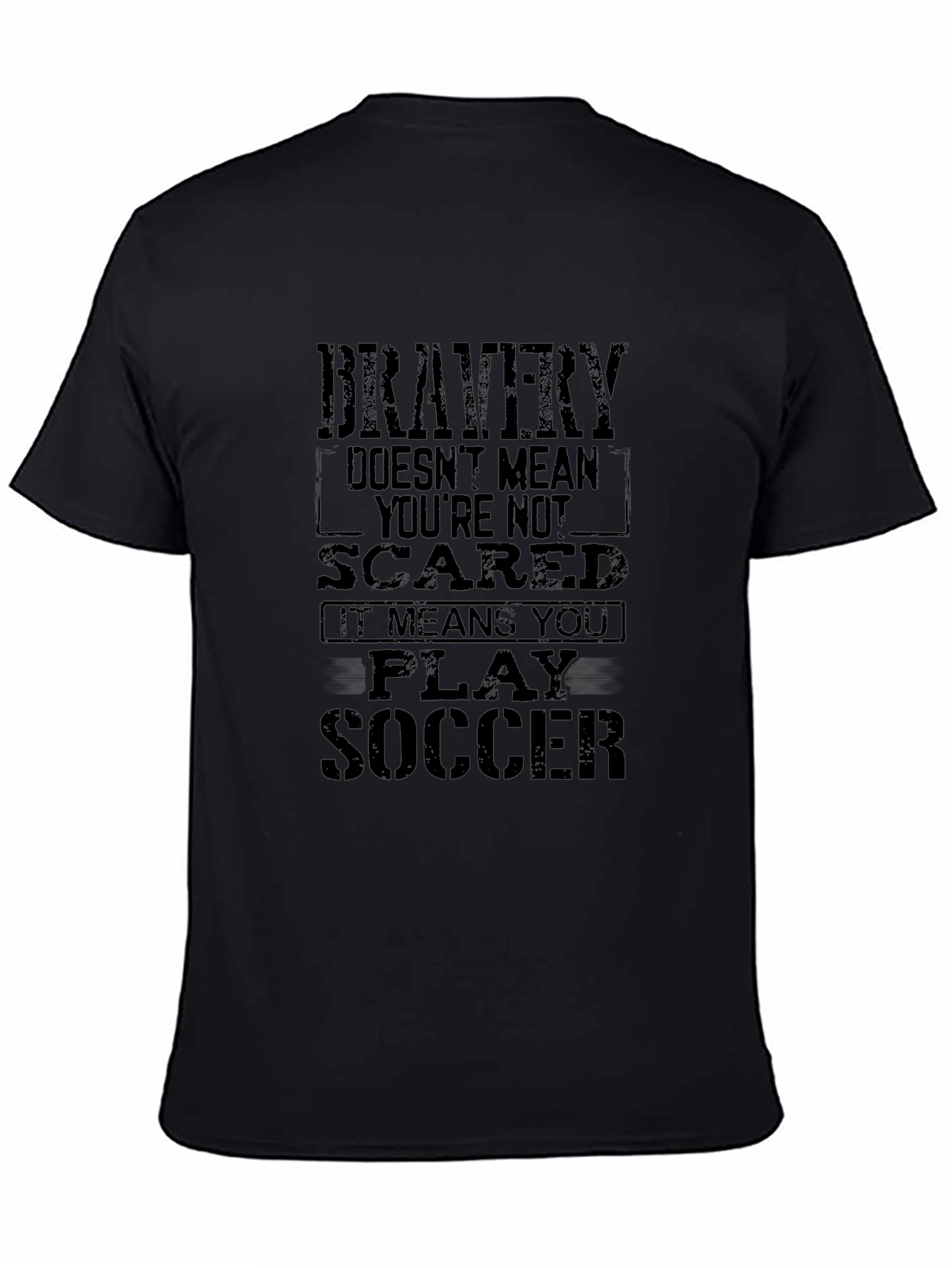 Bravery Soccer T-Shirt - Black Graphic Tee