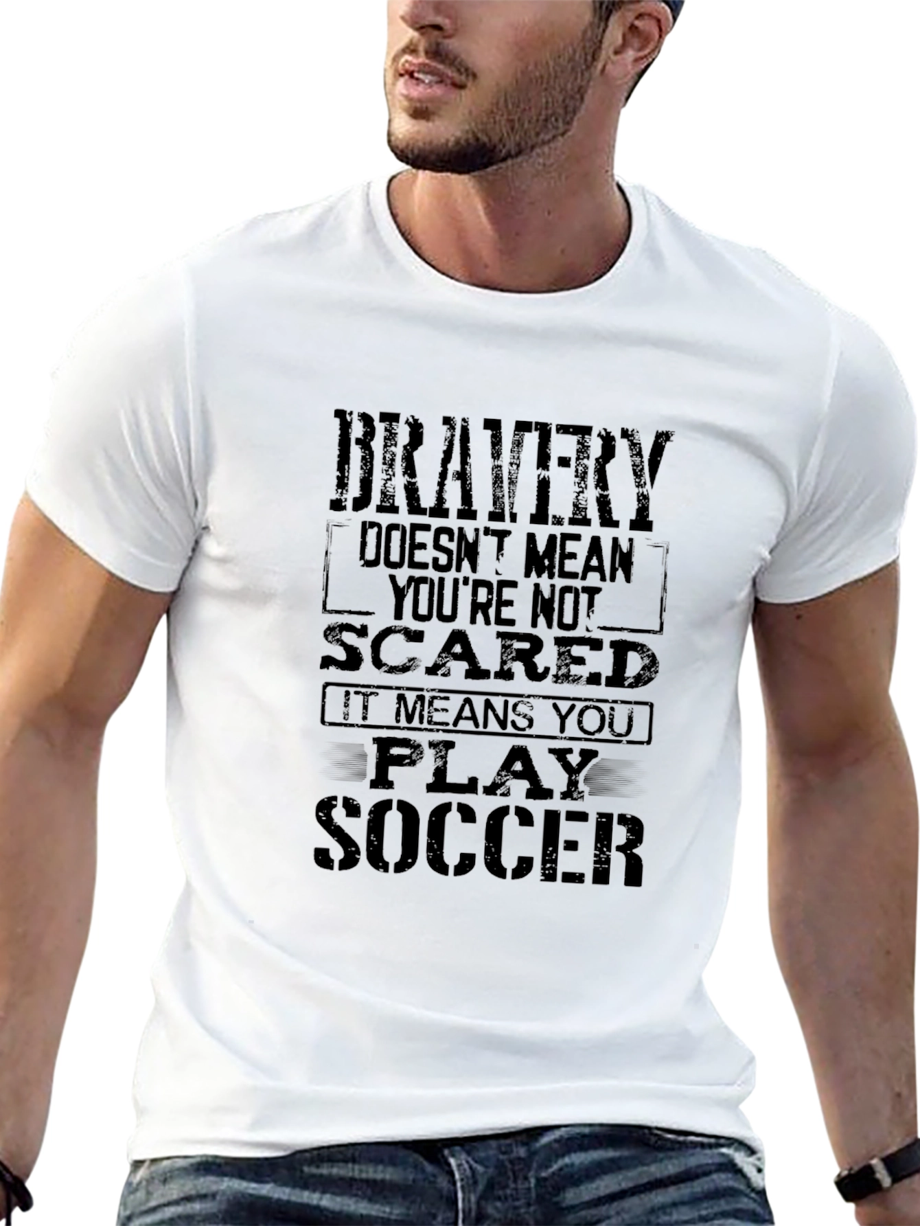Bravery Soccer T-Shirt - Black Graphic Tee